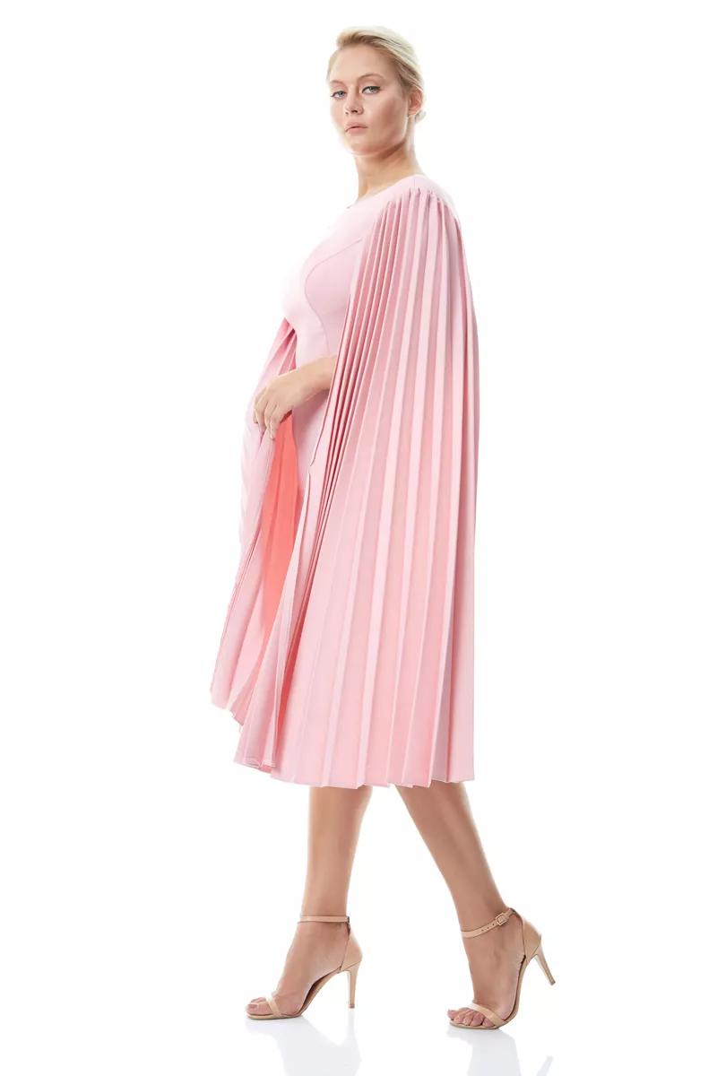 Blush plus size crepe long sleeve maxi dress