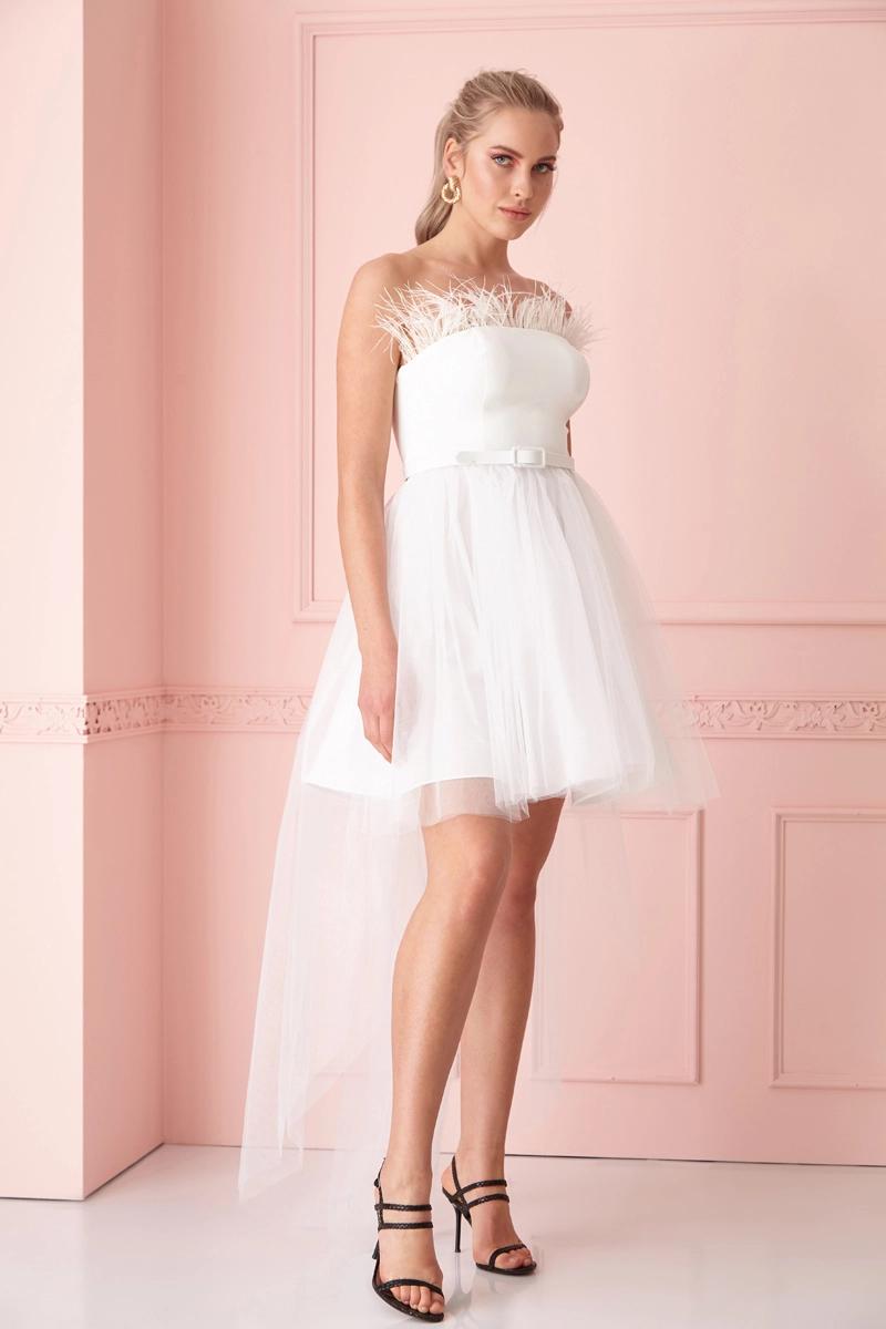 White Crepe Sleeveless Mini Dress