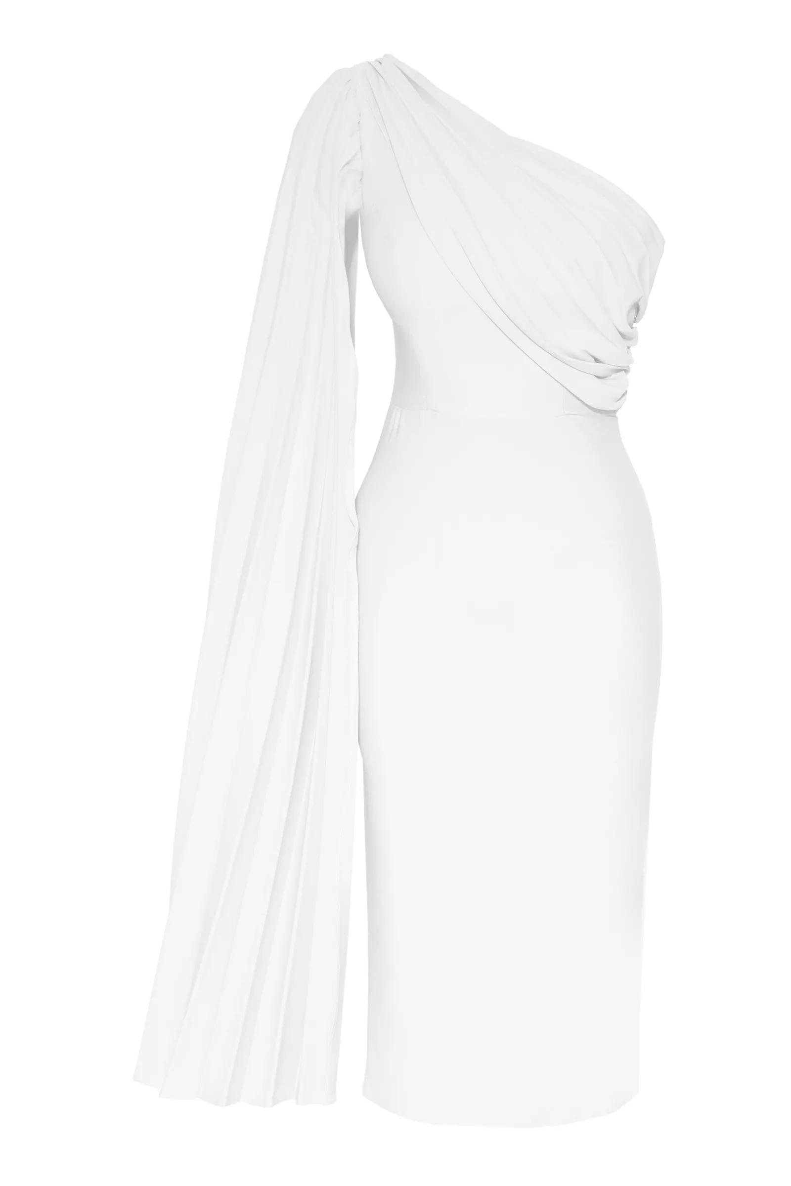 White Crepe Mini Dress