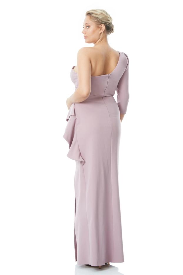 Lilac Plus Size Crepe One Arm Maxi Dress