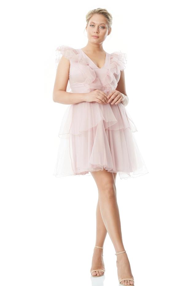 Powder Plus Size Tulle Sleeveless Mini Dress
