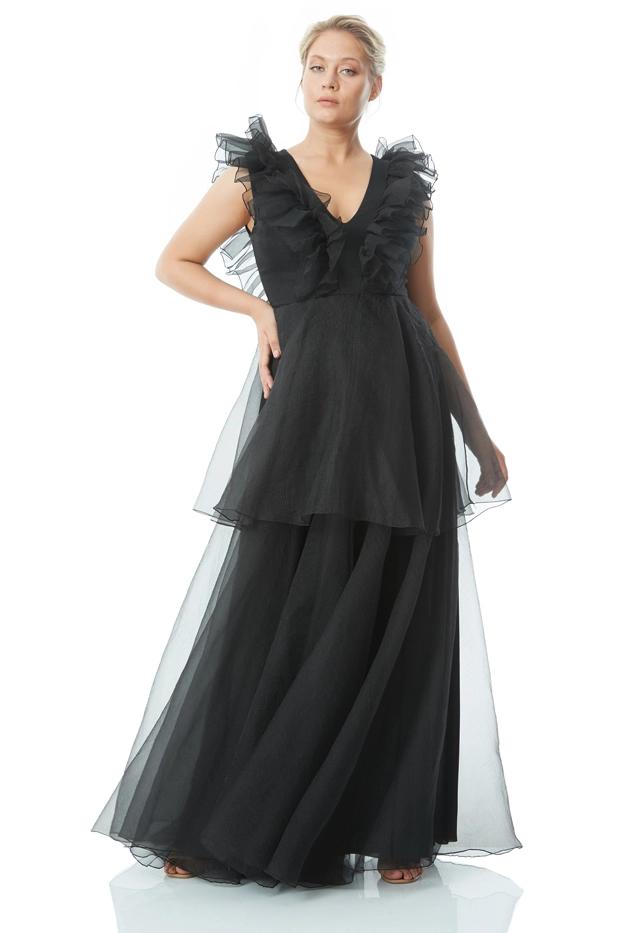 Black Plus Size Tulle Sleeveless Mini Dress