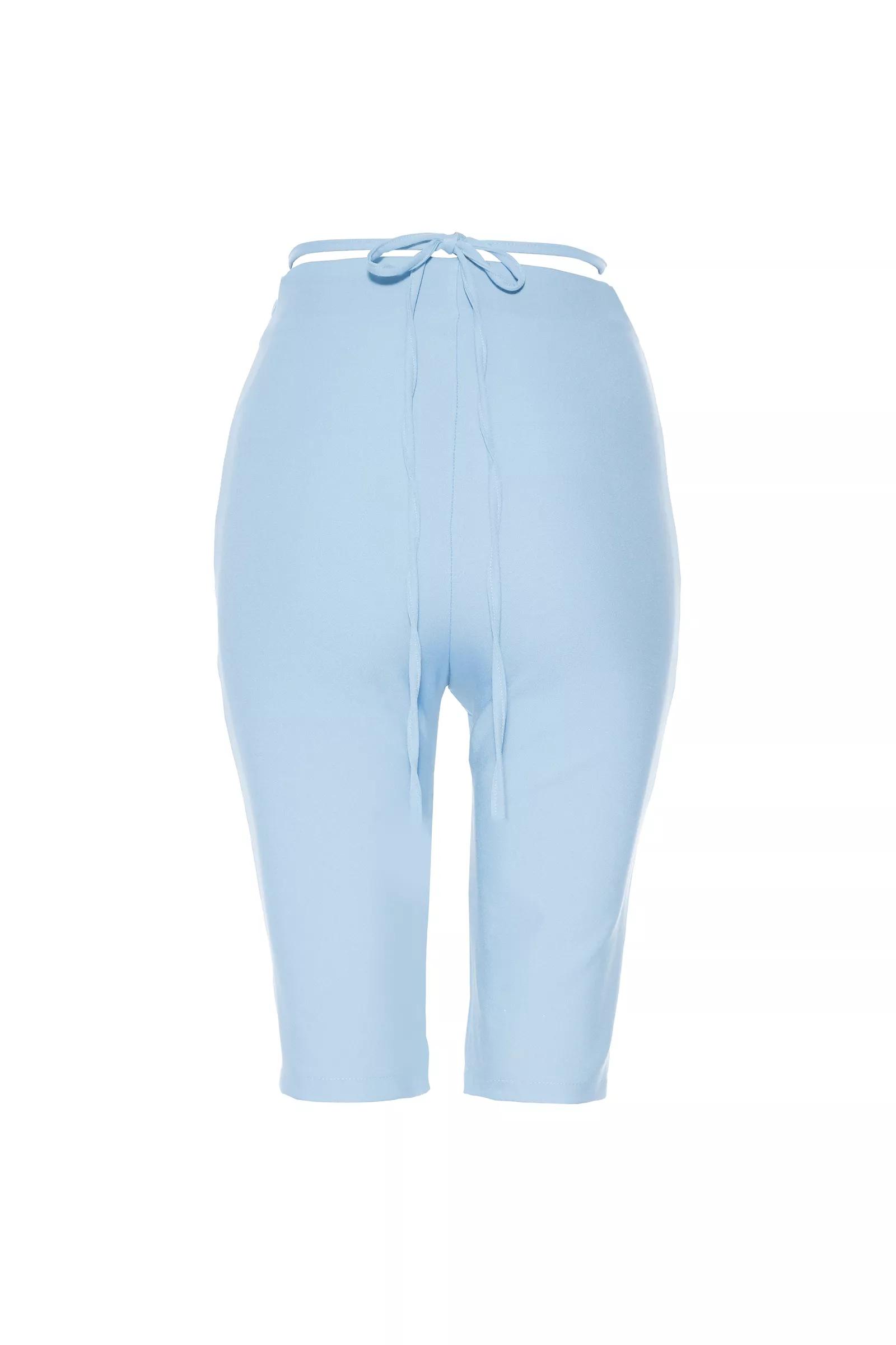 Blue Crepe Shorts