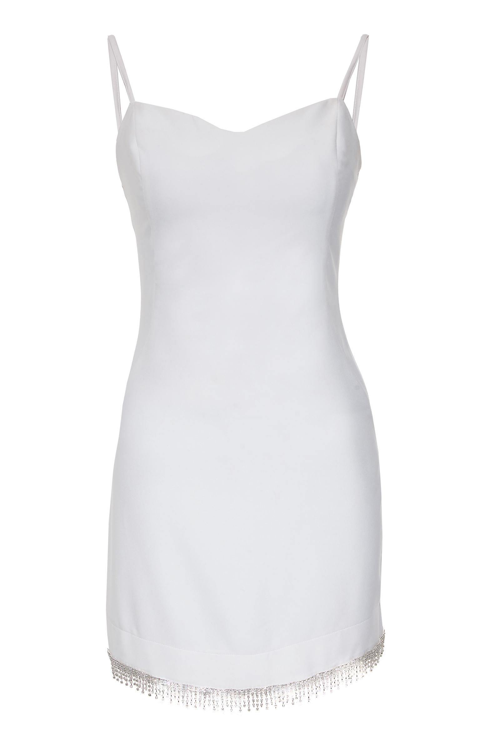 White Plus Size Crepe Sleeveless Mini Dress