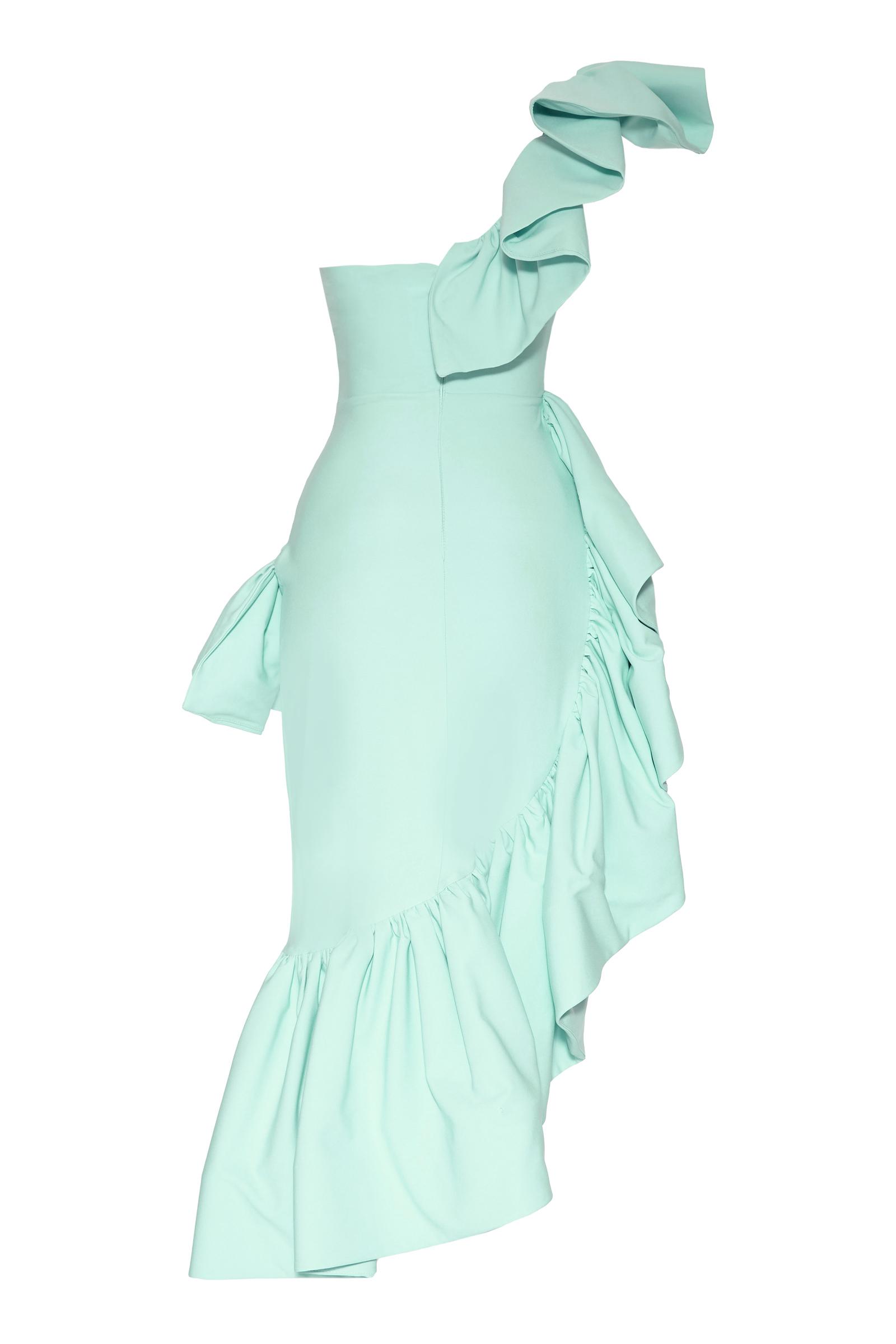 Mint Green Crepe Sleeveless Maxi Dress