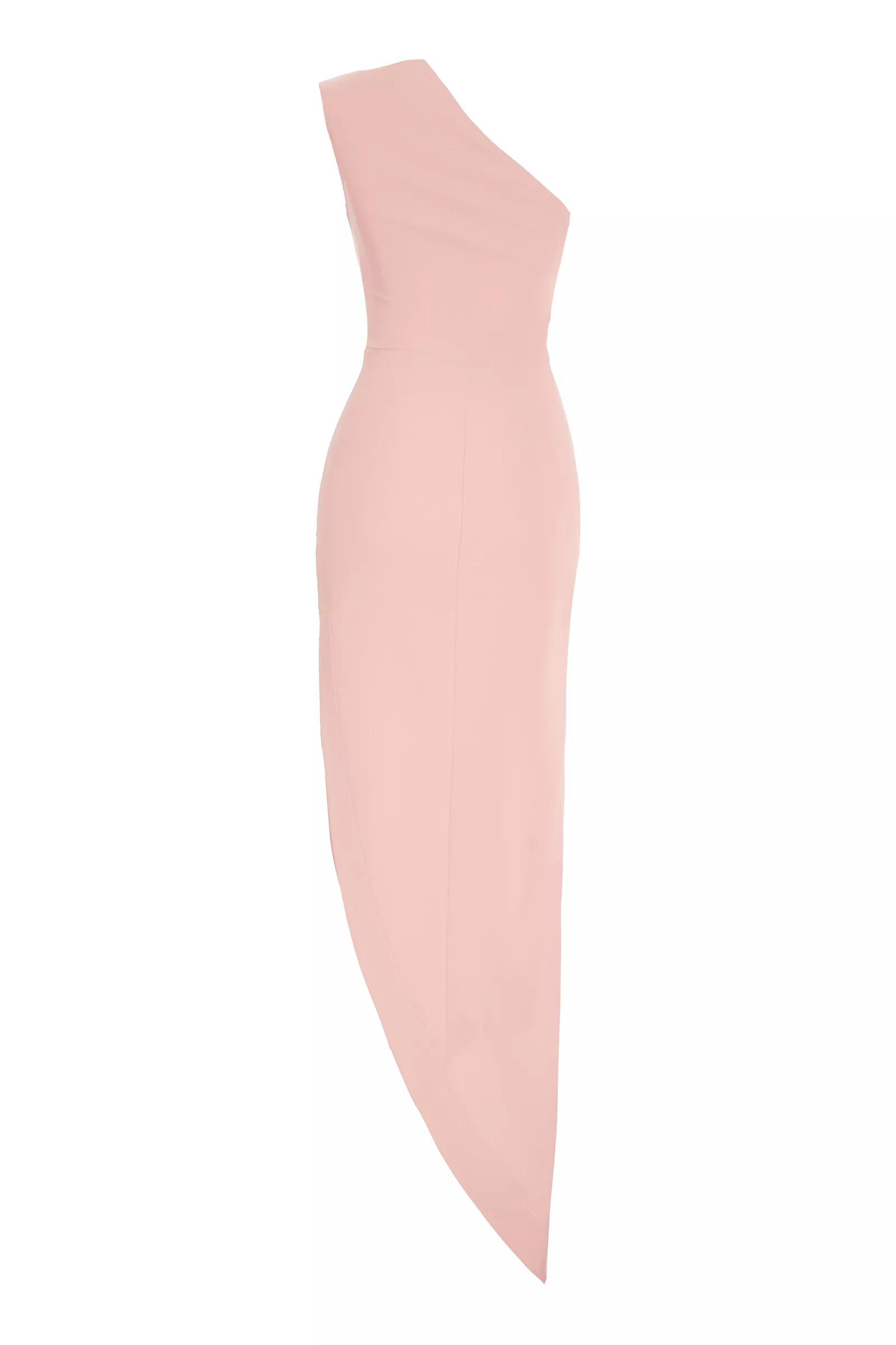 Blush Plus Size Crepe One Arm Long Dress