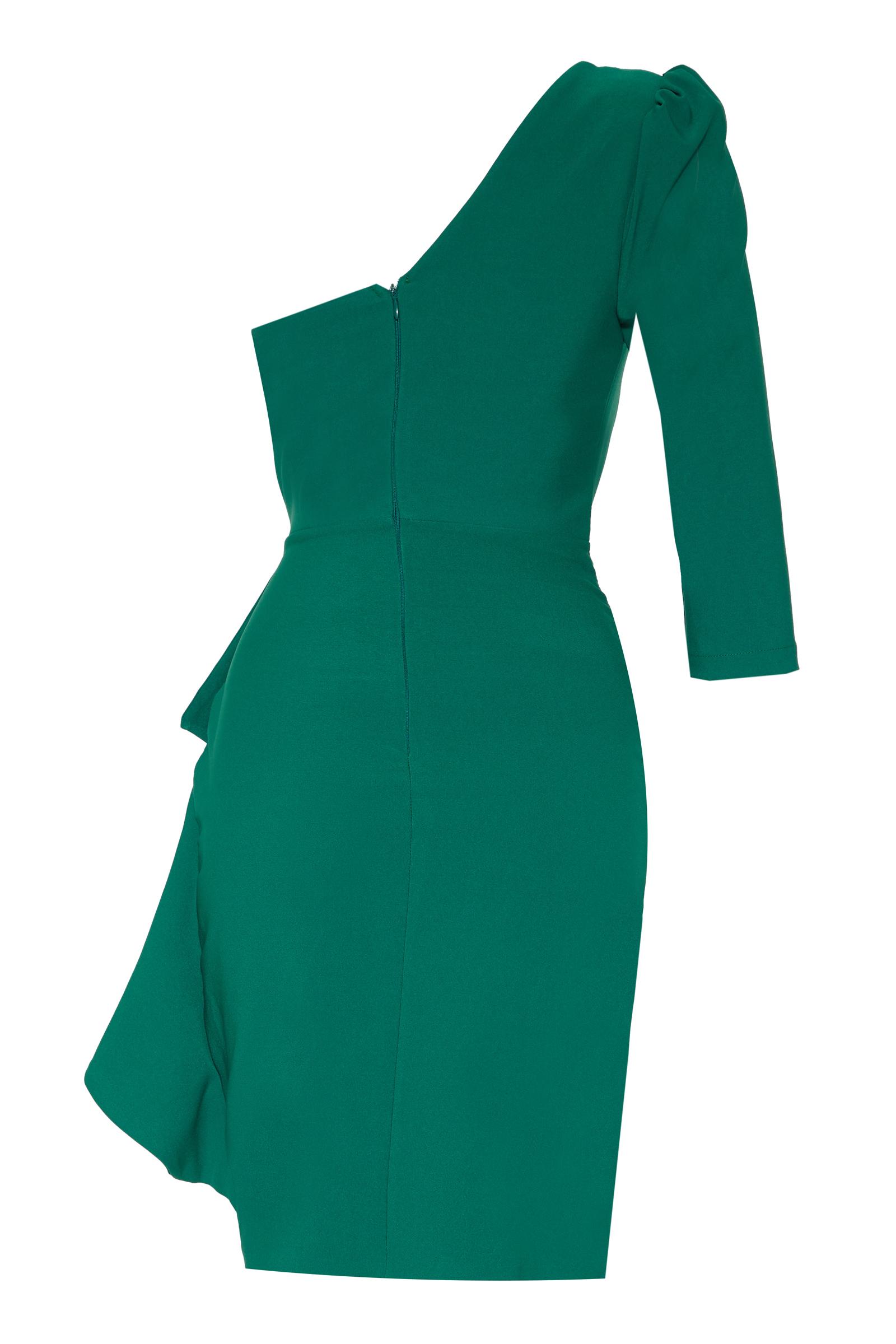 Dark Green Plus Size Crepe Mini Dress