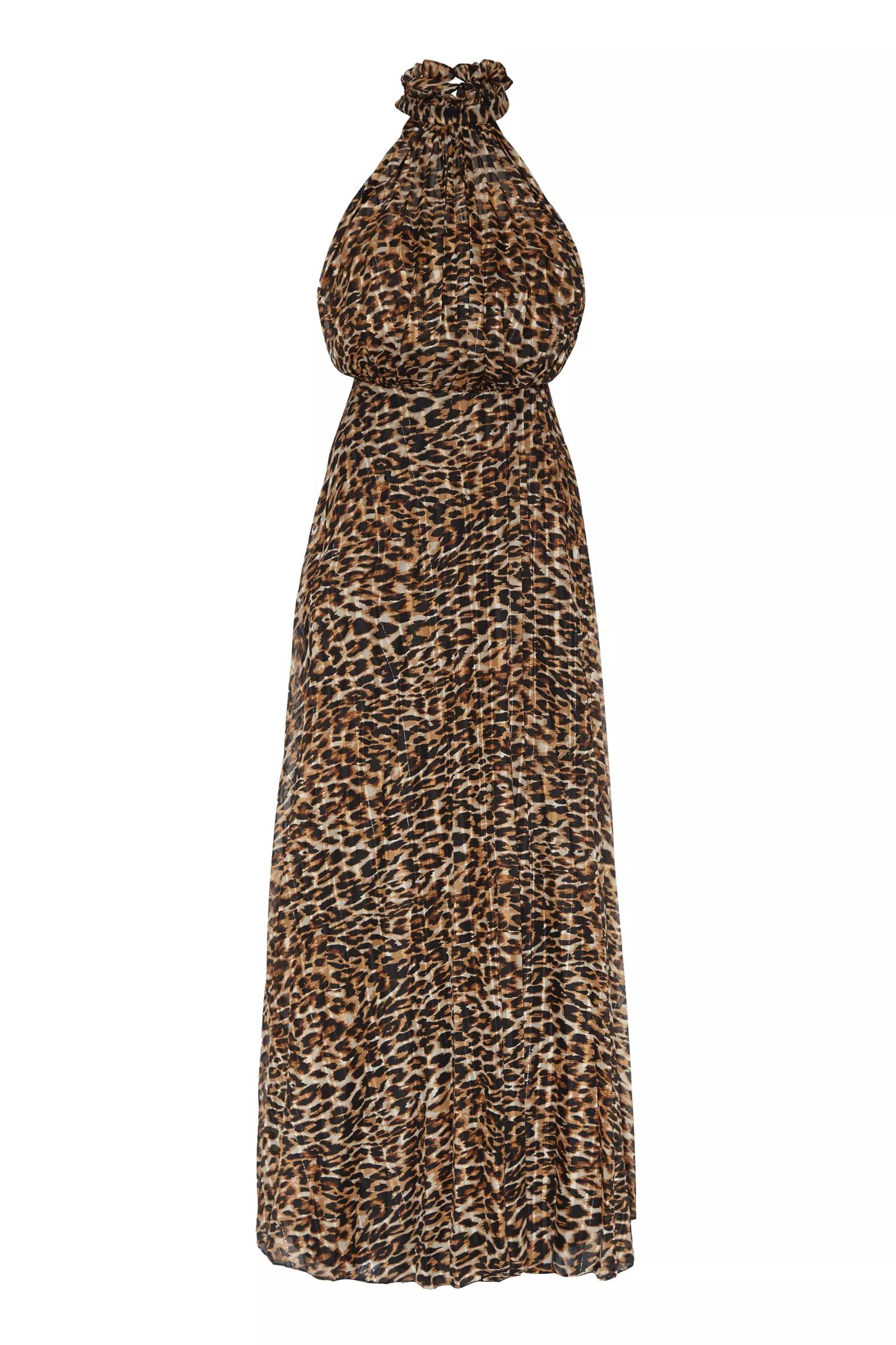 Leopard Chiffon Sleeveless Dress