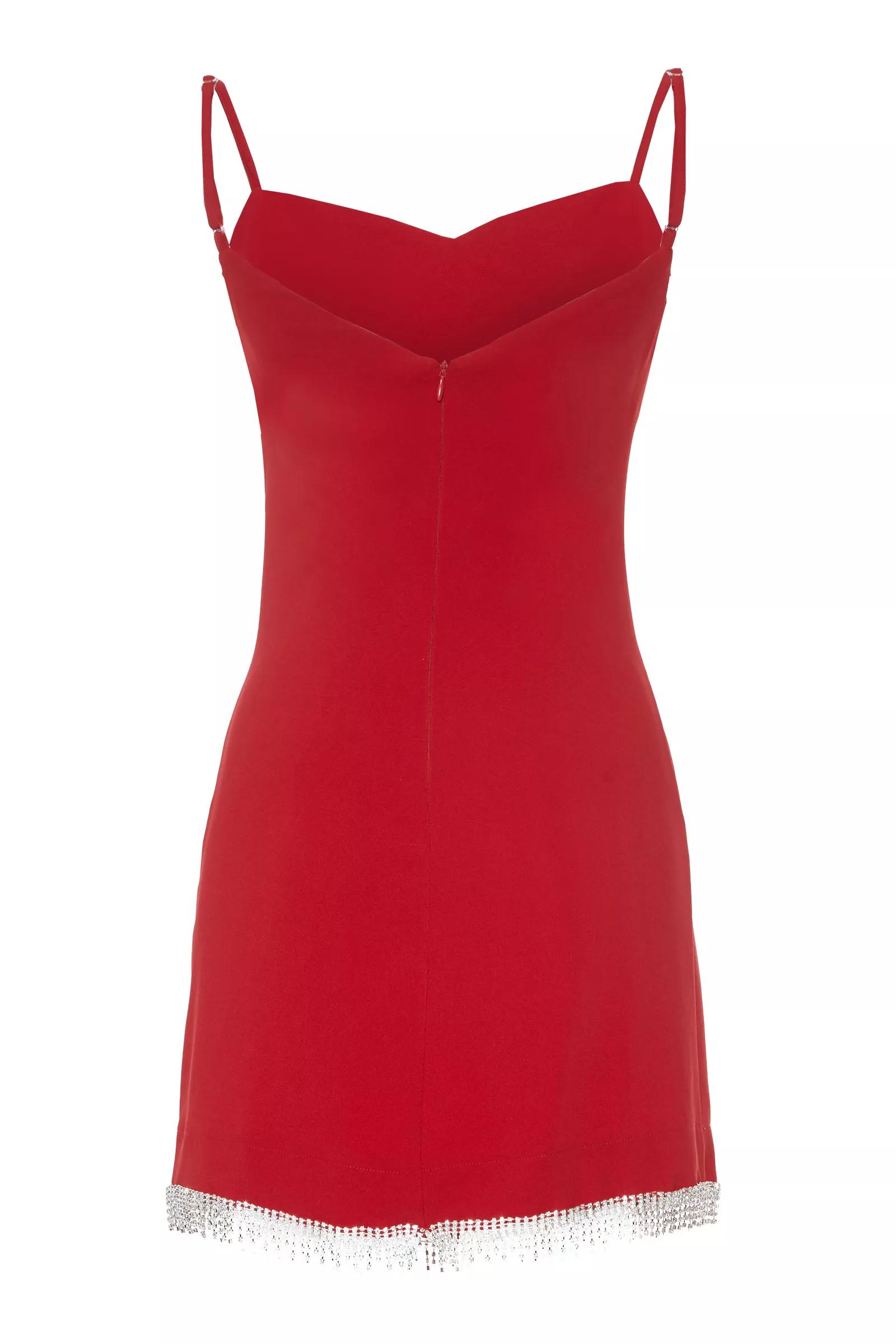 Red Plus Size Crepe Sleeveless Mini Dress