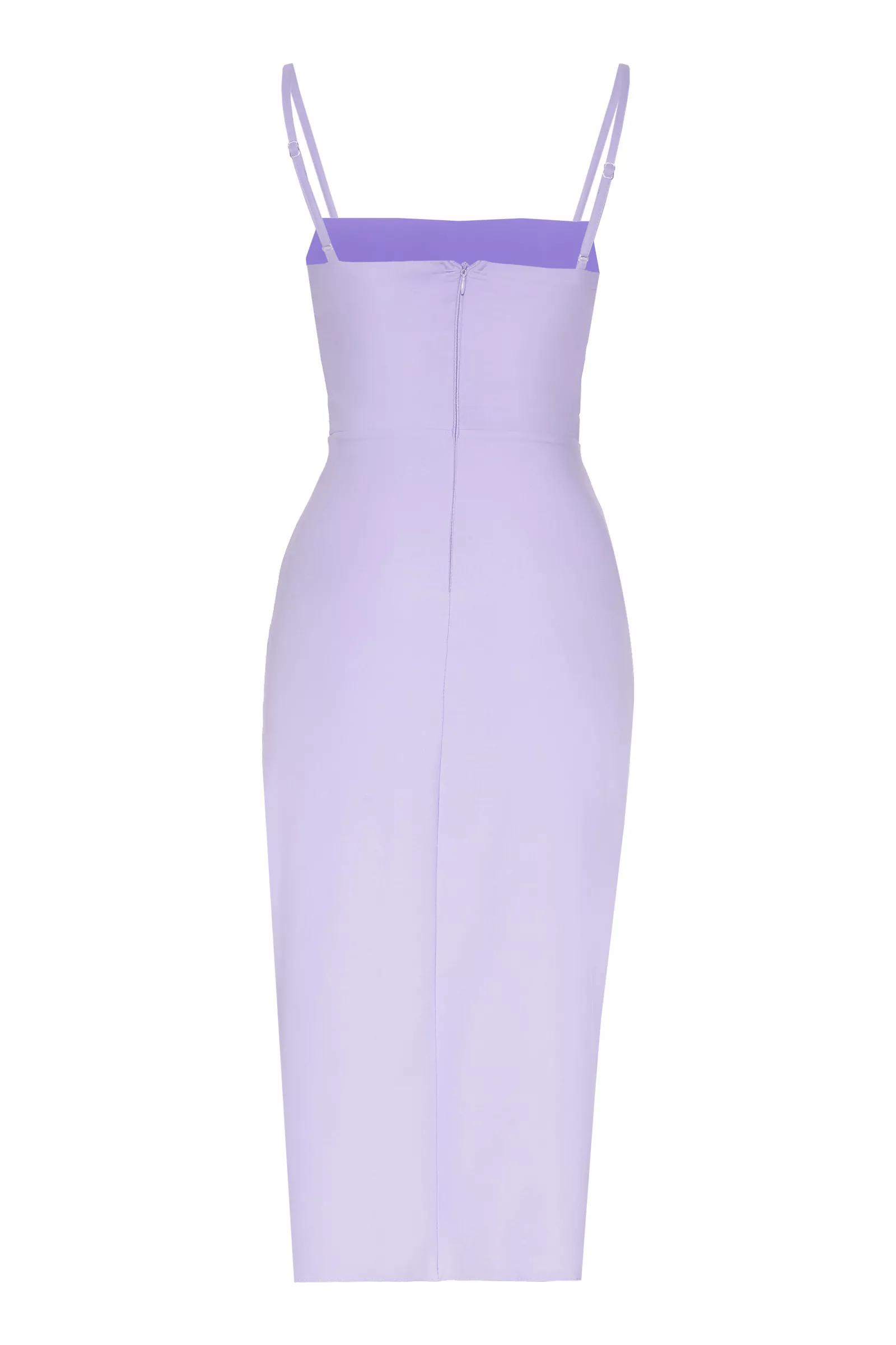 Lilac Crepe Sleeveless Midi Dress