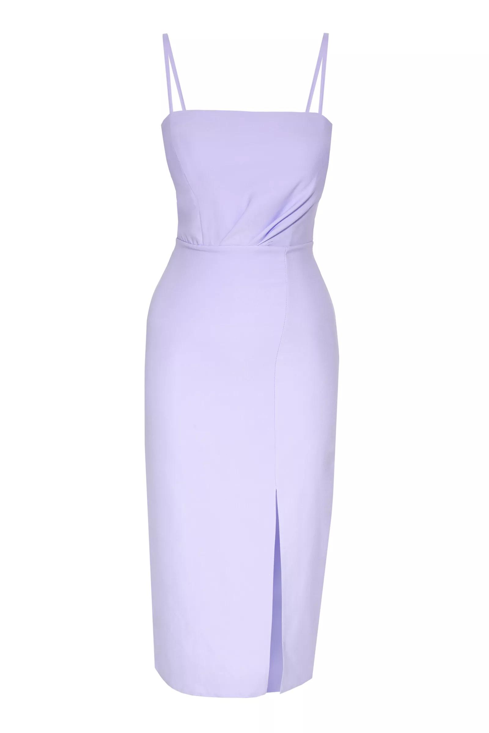 Lilac Crepe Sleeveless Midi Dress
