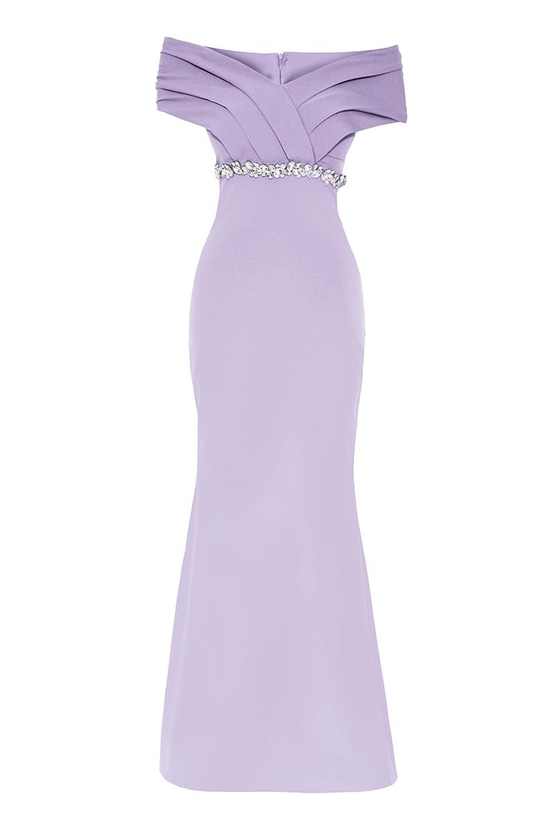 Lilac Crepe Sleeveless Dress