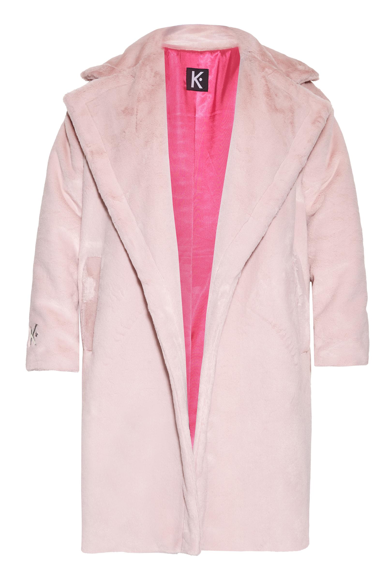 Blush Faux Fur Long Sleeve Maxi Coat