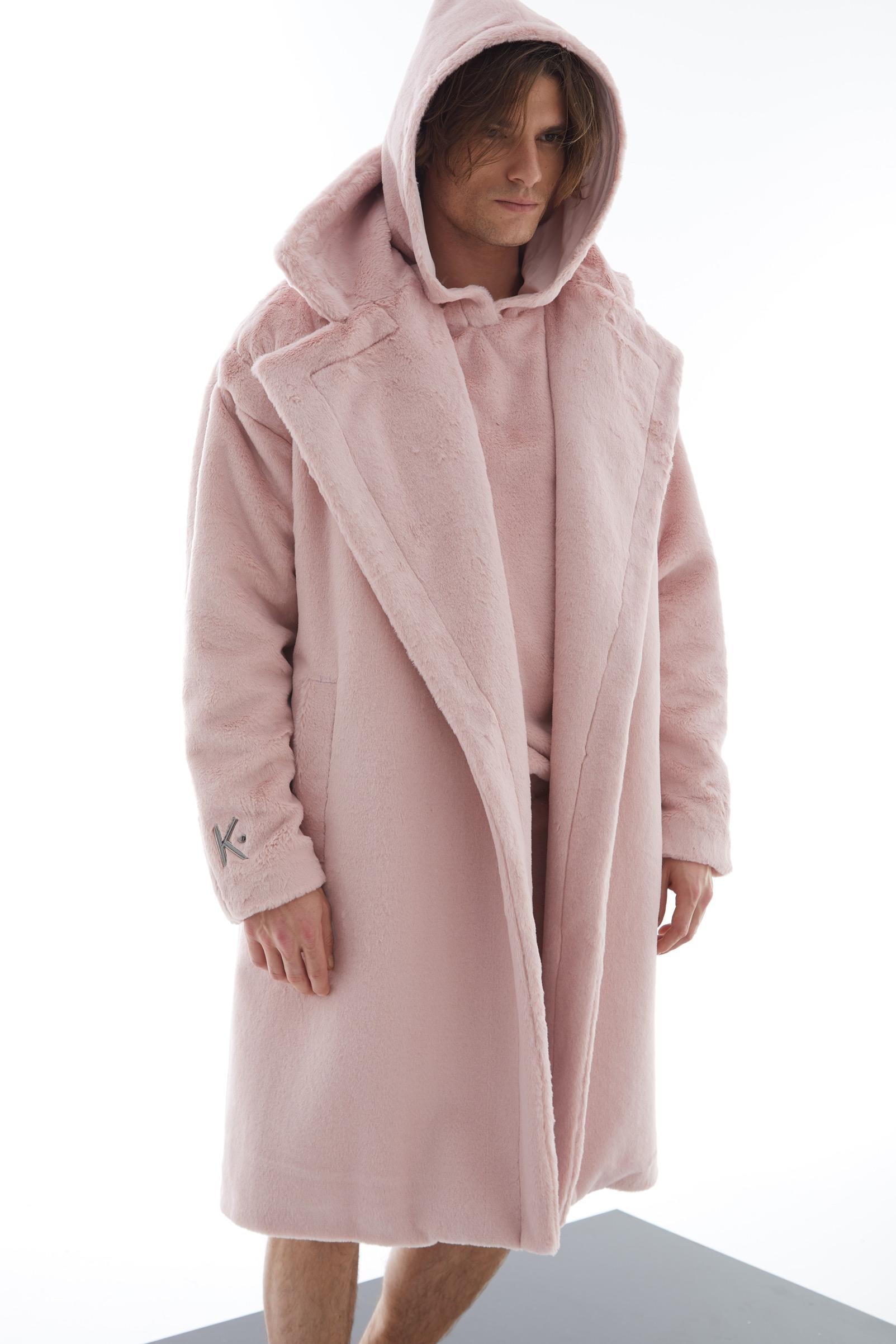 Blush Faux Fur Long Sleeve Maxi Coat