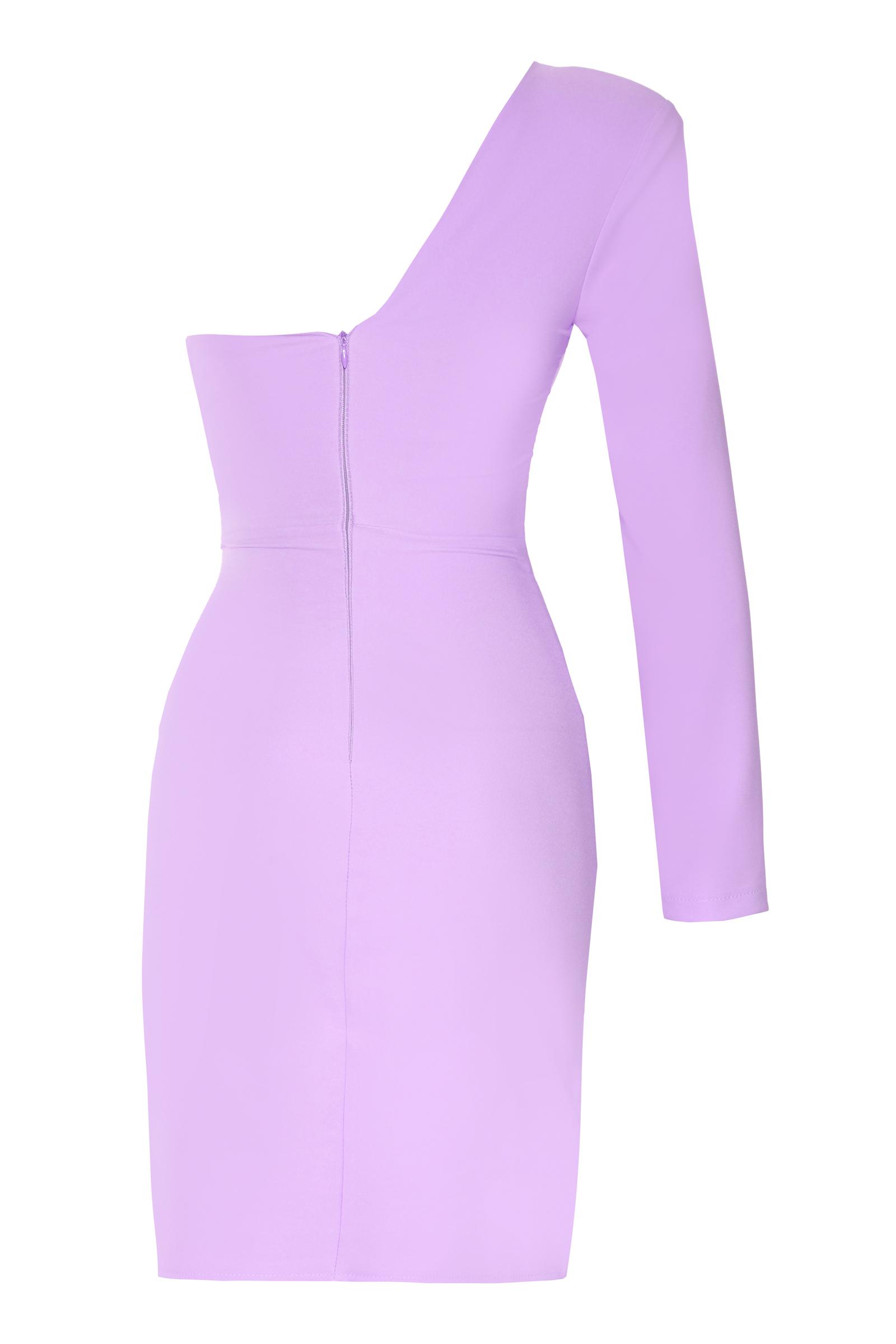 Lilac Plus Size Crepe One Arm Mini Dress