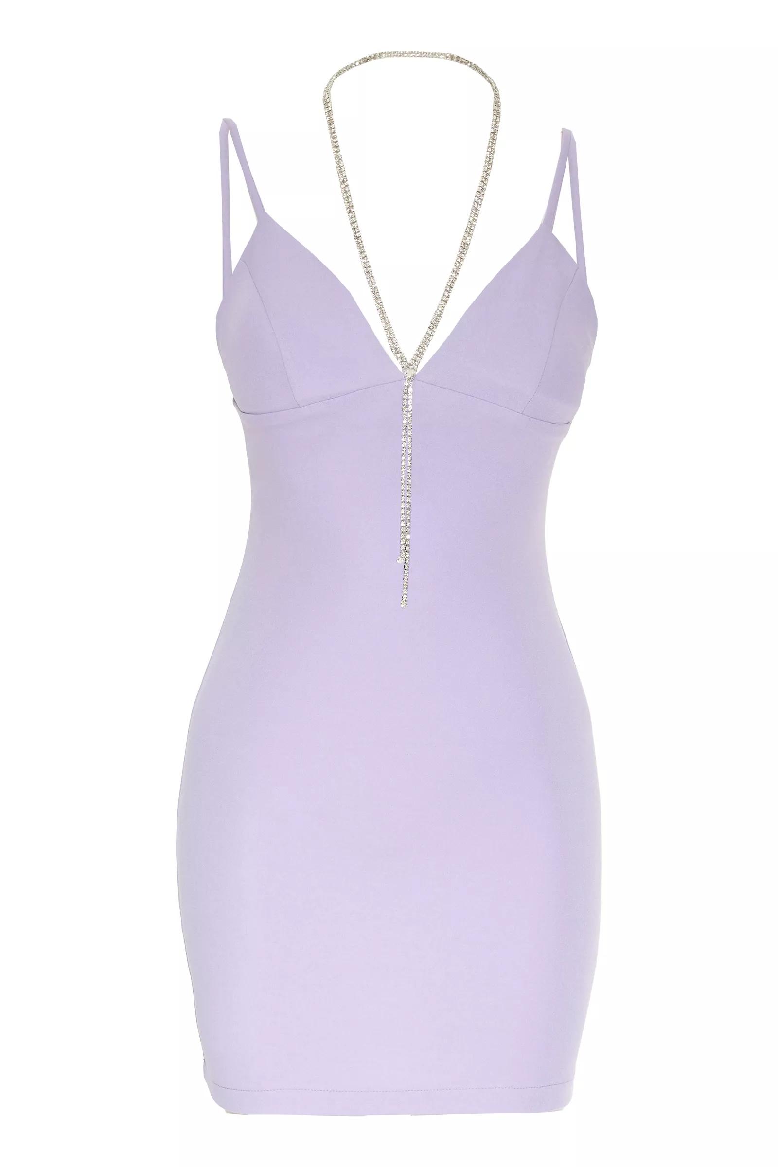 Lilac crepe sleeveless mini dress