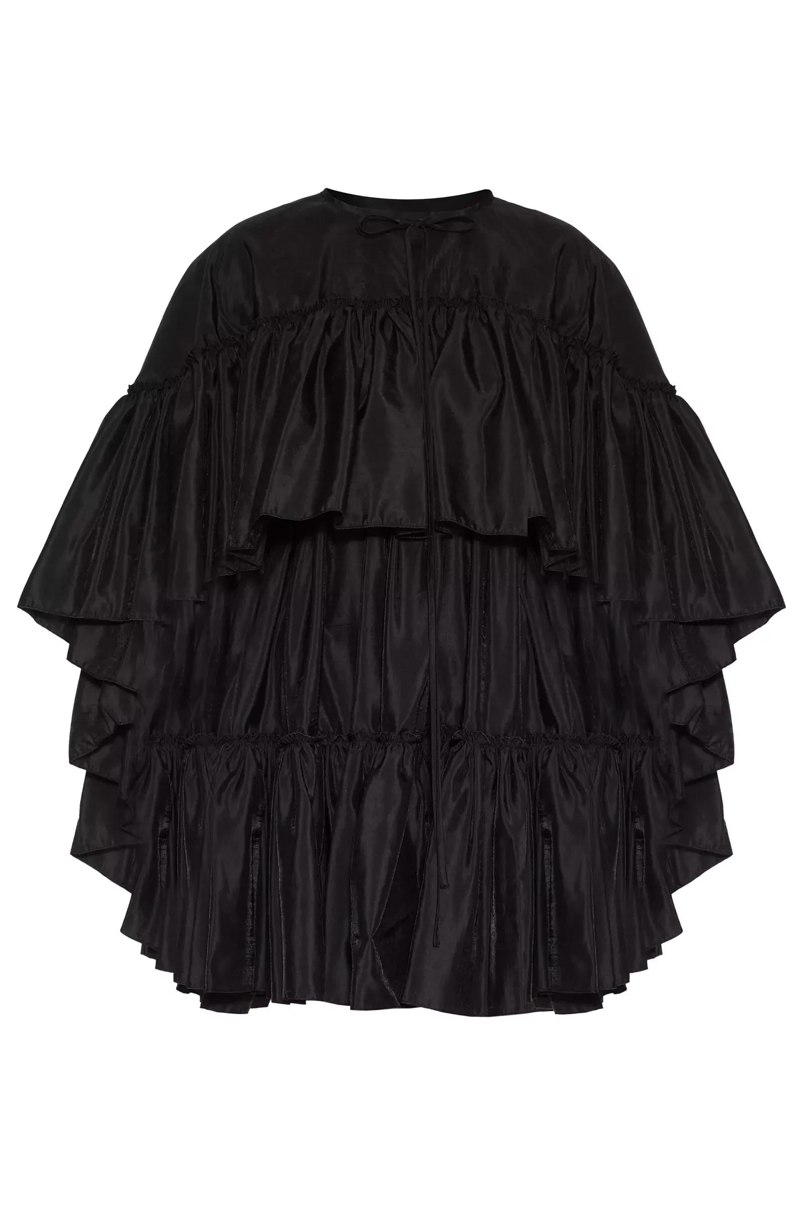 Black Poplin Sleeveless Mini Dress