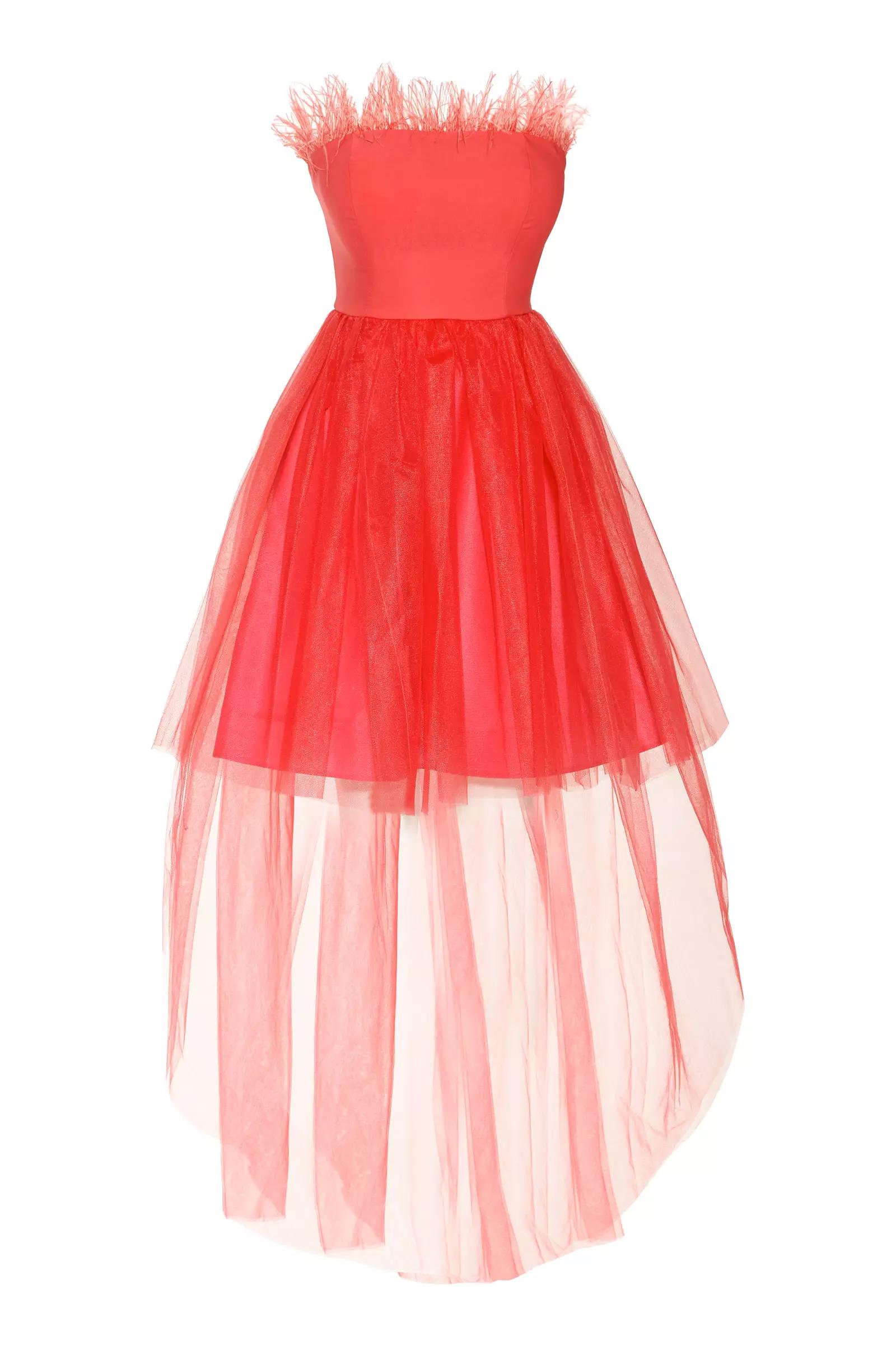 Coral Crepe Sleeveless Mini Dress