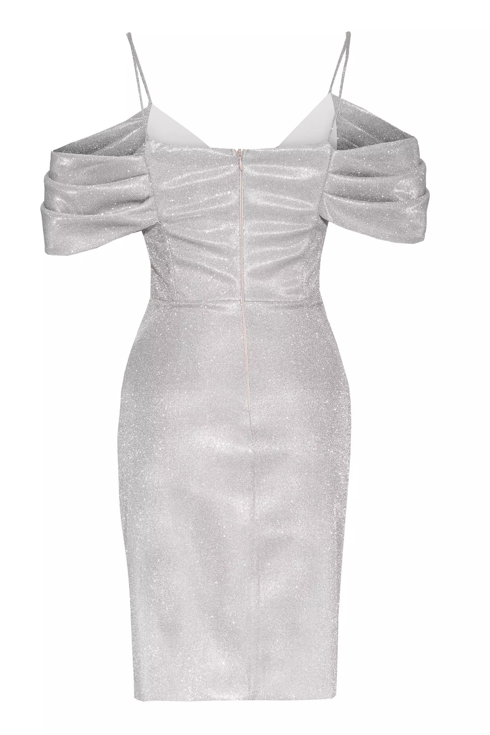 Silver glare sleeveless mini dress