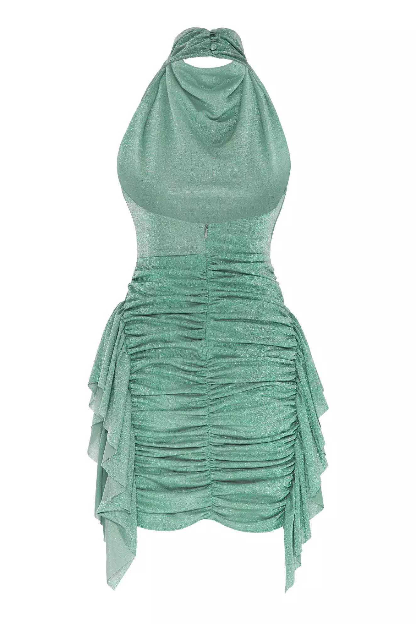 Mint green sparky sleeveless mini dress