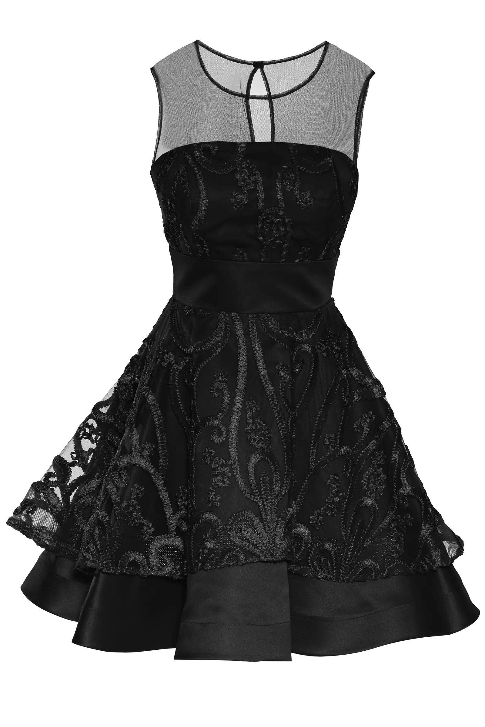 Black Lace Sleeveless Mini Dress