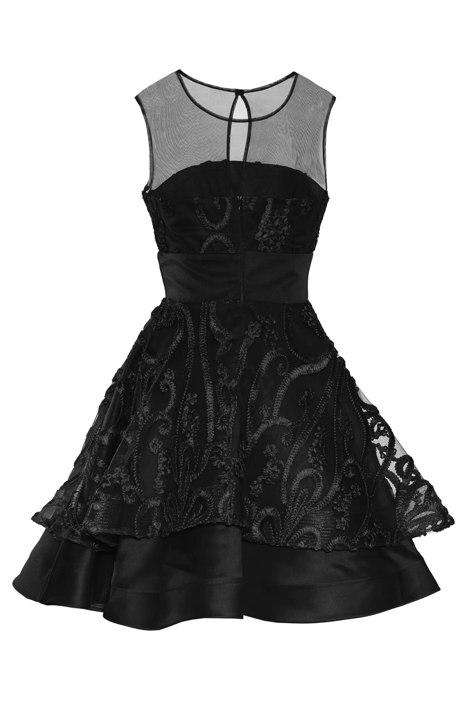 Black Lace Sleeveless Mini Dress