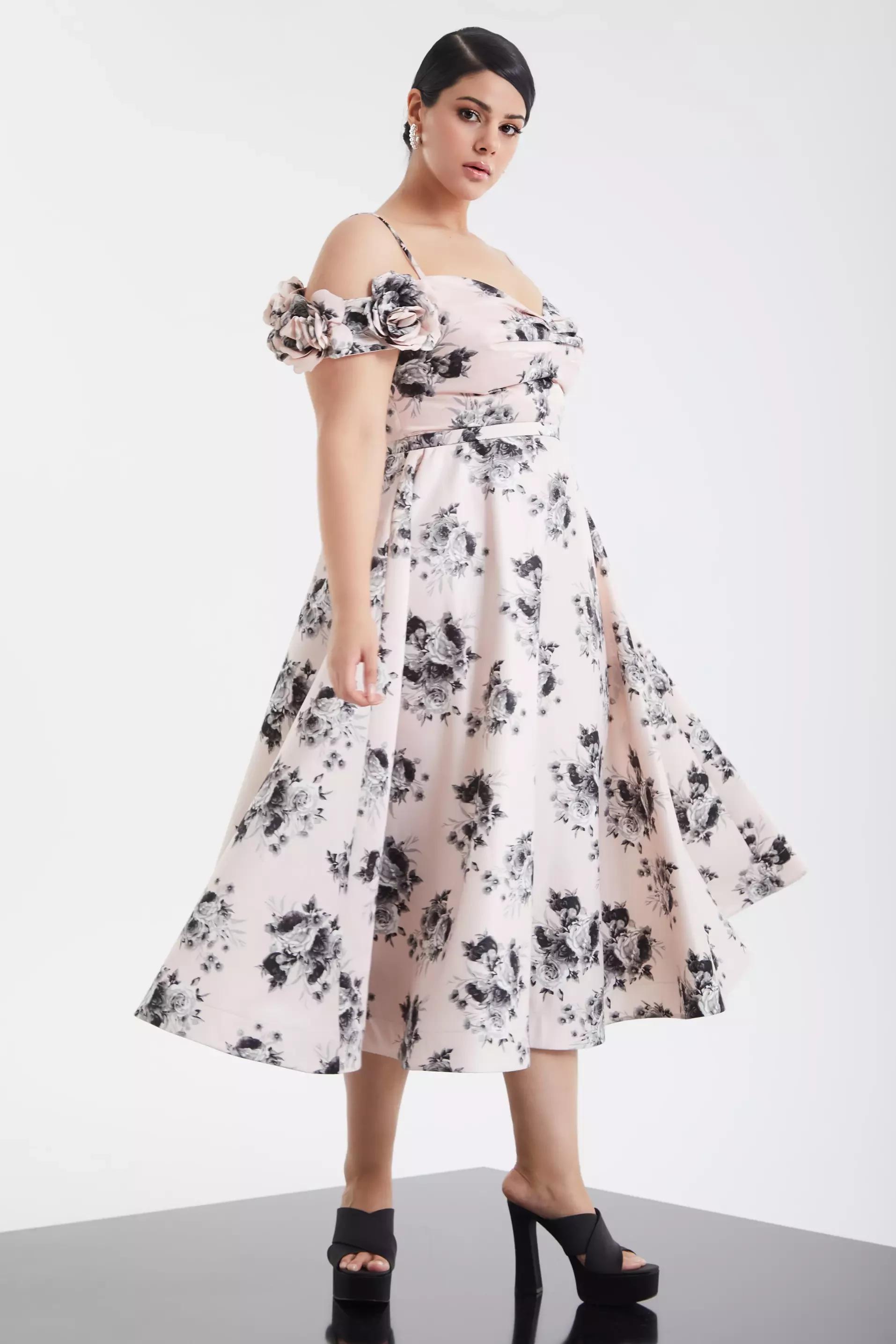 B&W Plus Size Satin Sleeveless Maxi Dress
