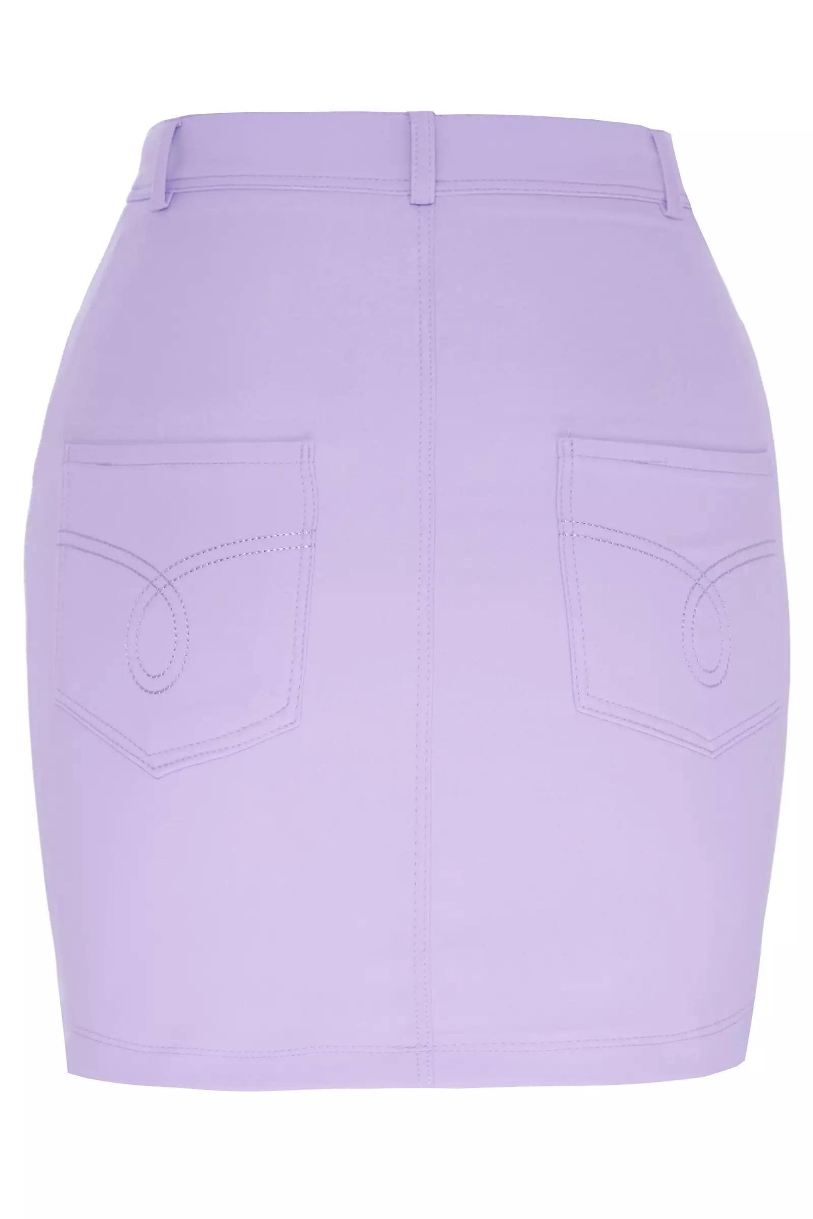 Lilac Crepe Mini Skirt