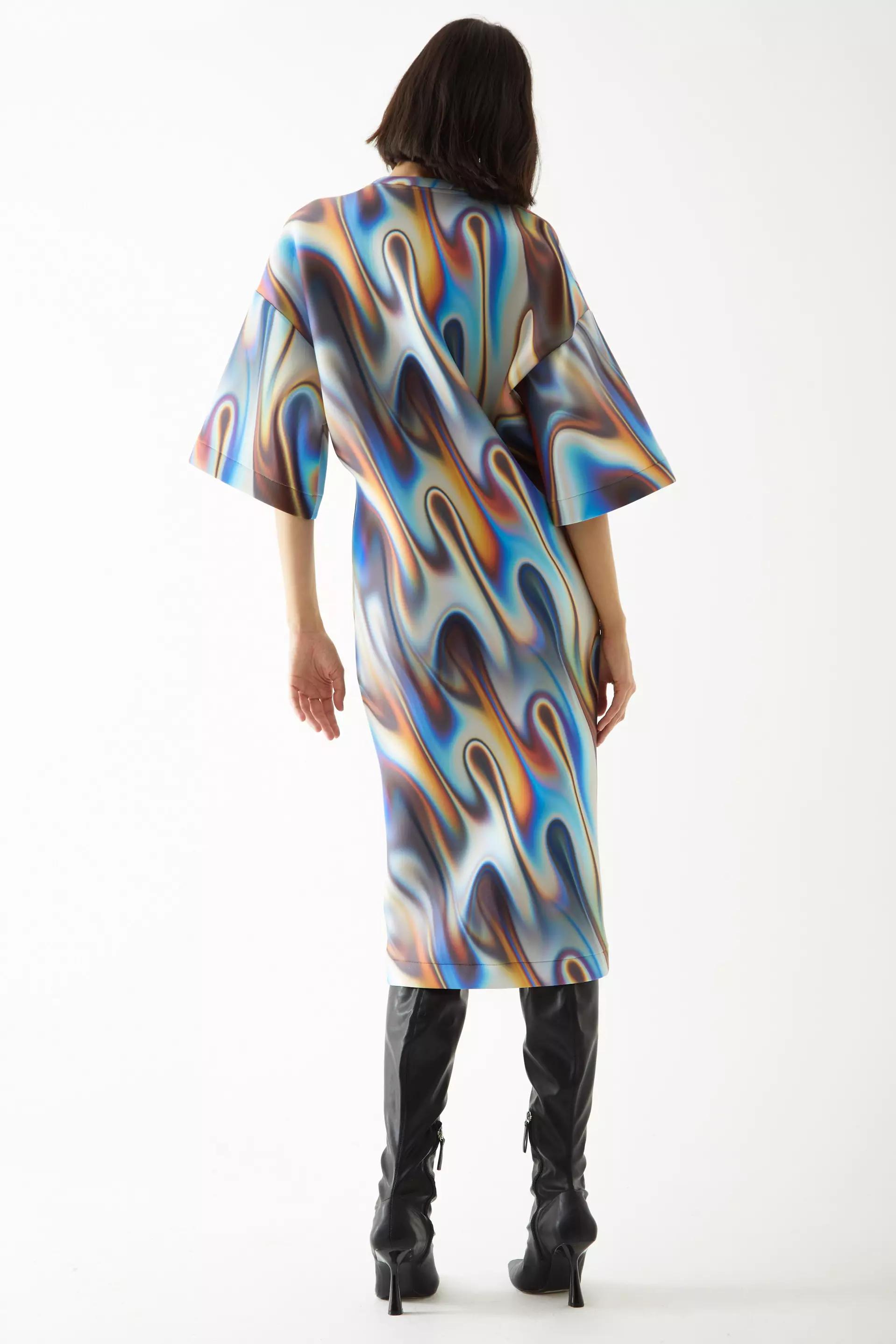 Printed Wowen Long Sleeve Maxi Dress
