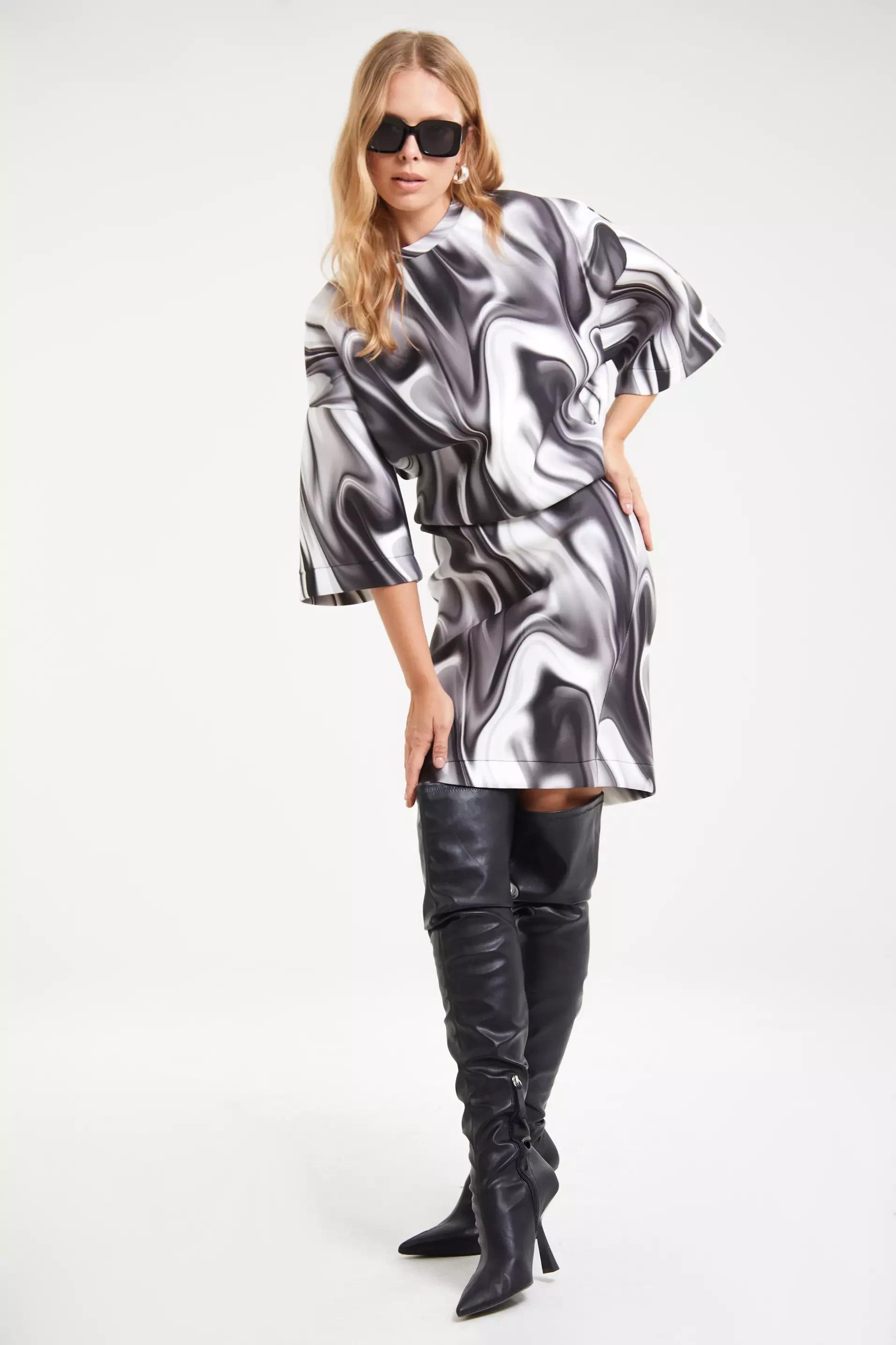 Printed Wowen Long Sleeve Maxi Dress