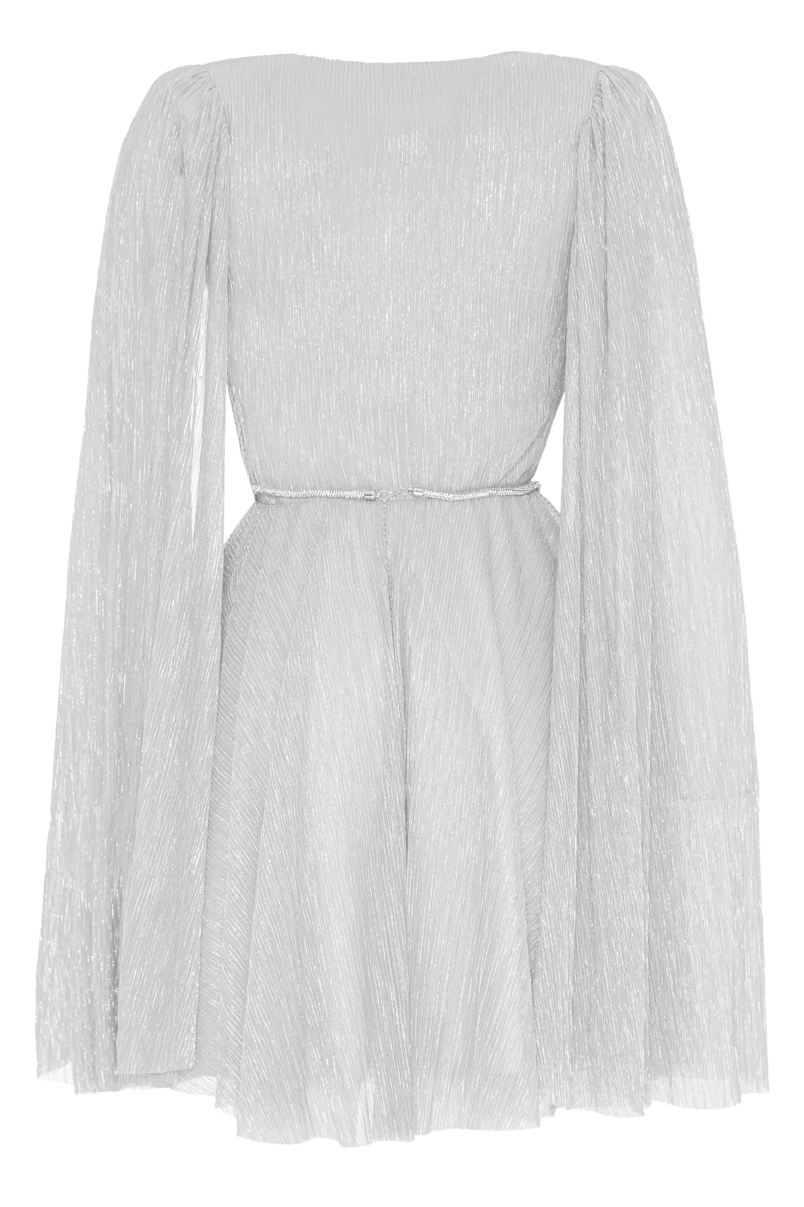 Silver moonlight long sleeve mini dress