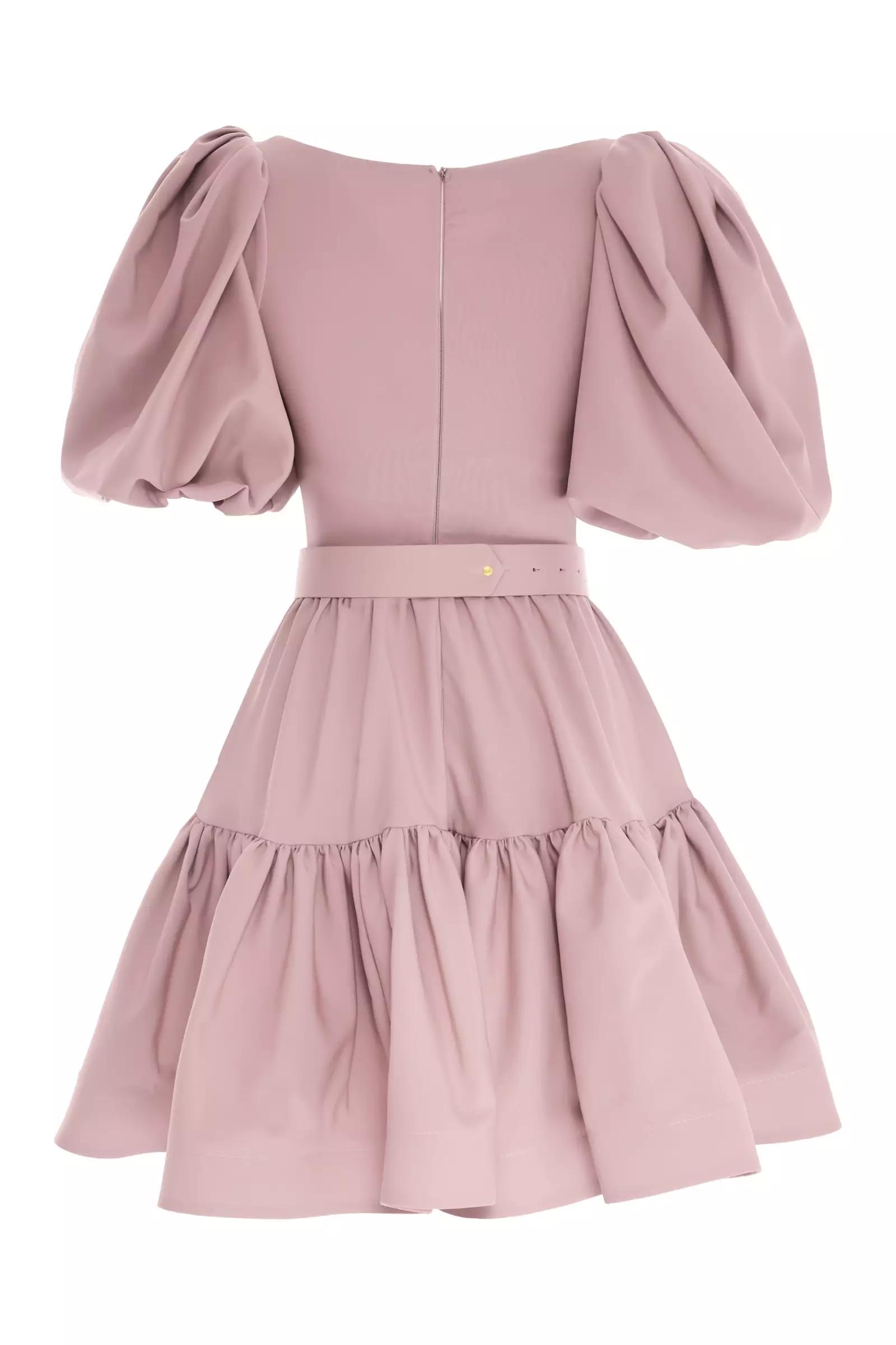 Blush crepe short sleeve mini dress