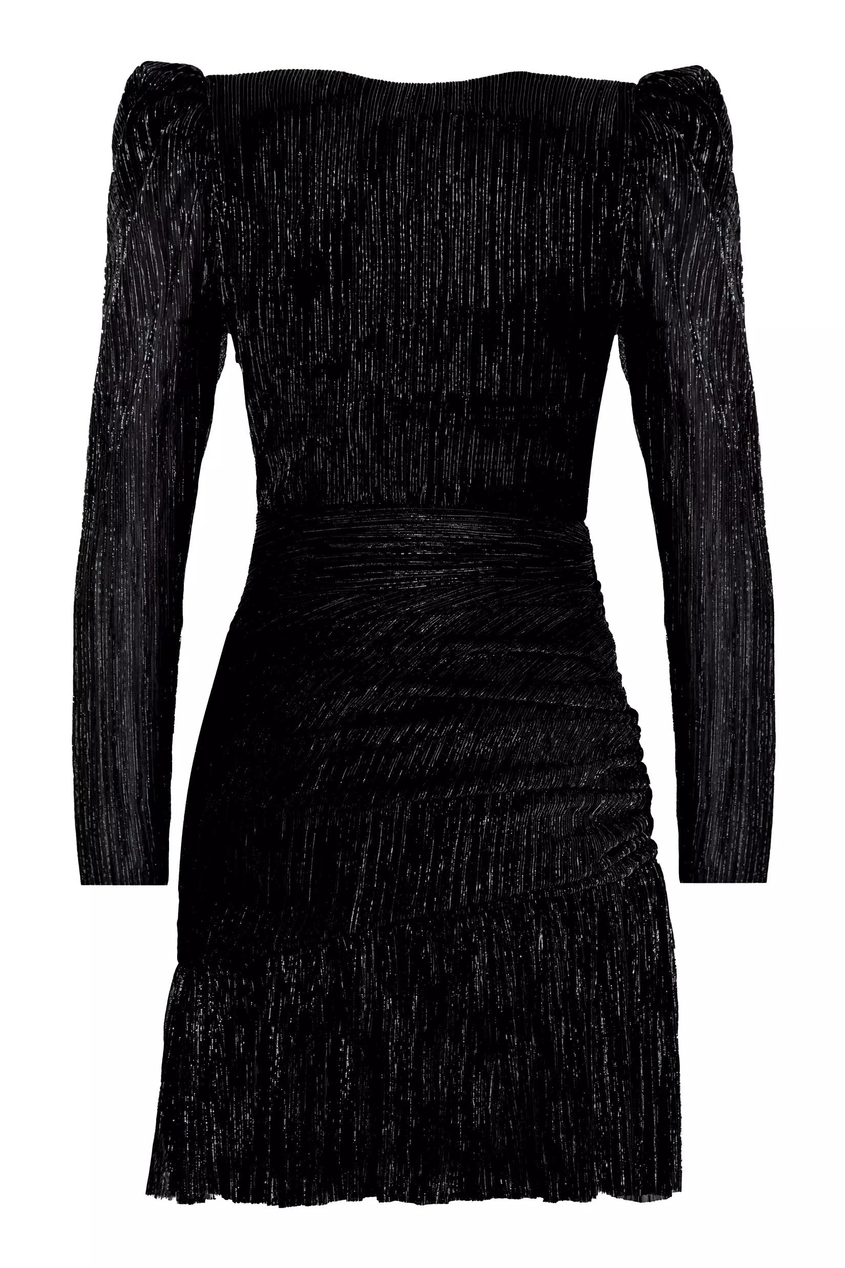 Black plus size sparky long sleeve midi dress