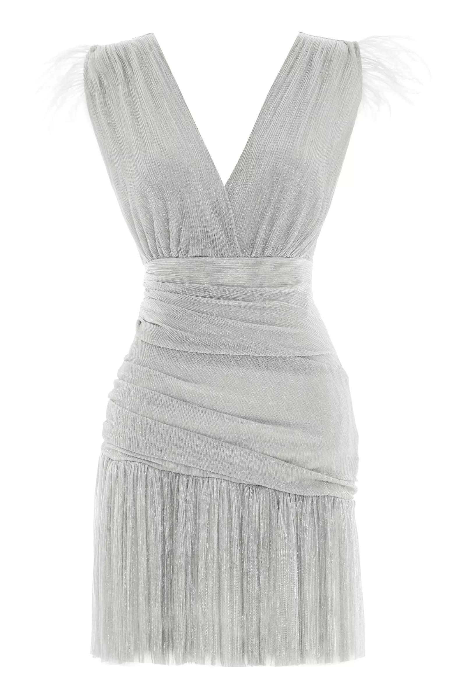 Silver moonlight sleeveless mini dress