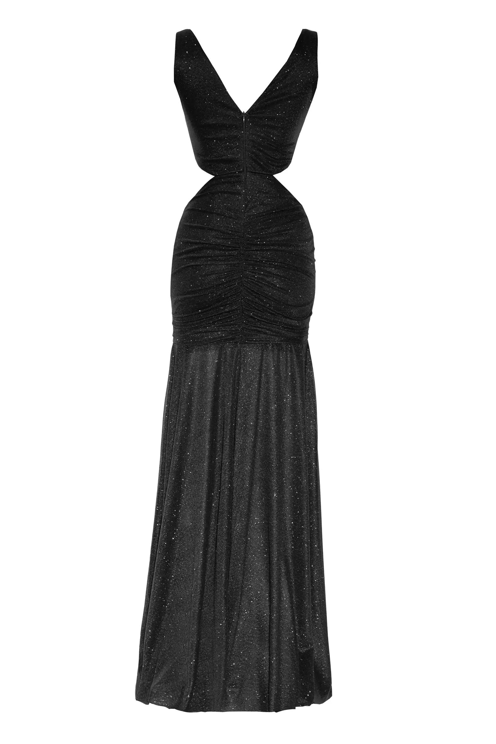 Black tulle sleeveless maxi dress