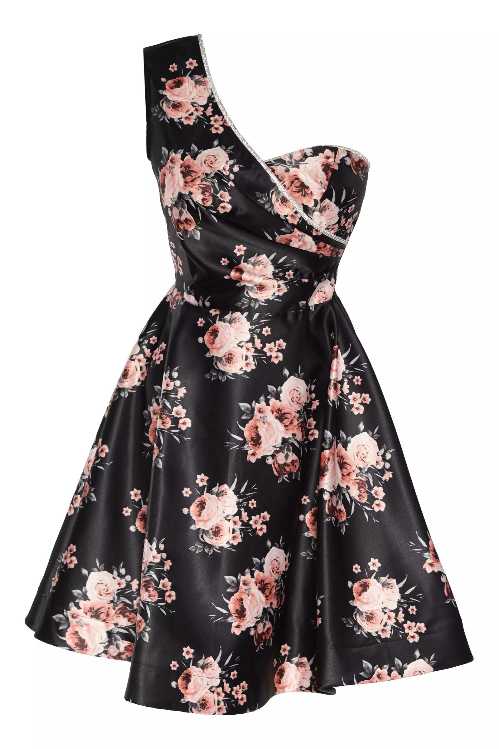 Blush Plus Size Satin One Arm Mini Dress