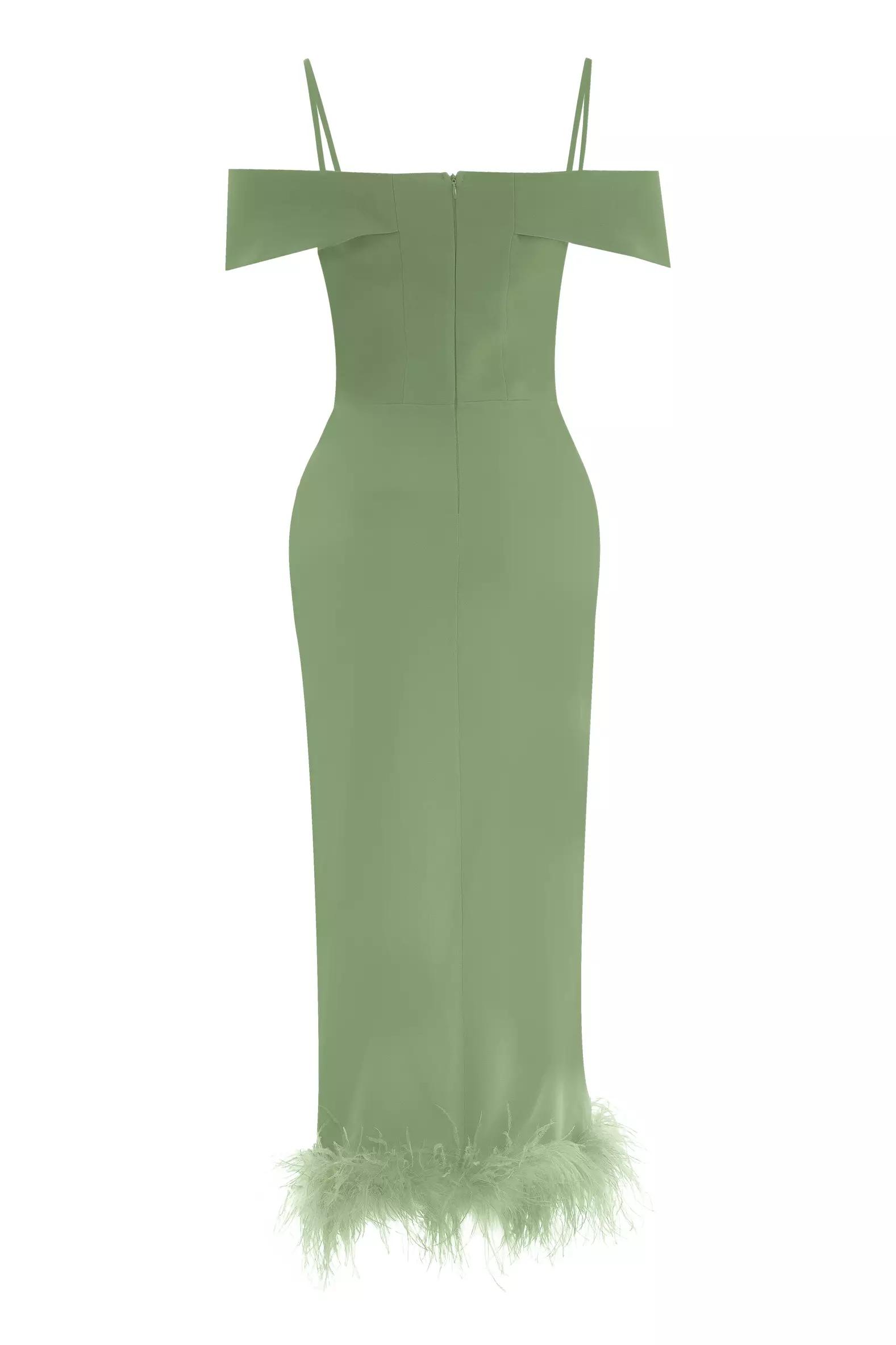 Mint green crepe sleeveless maxi dress
