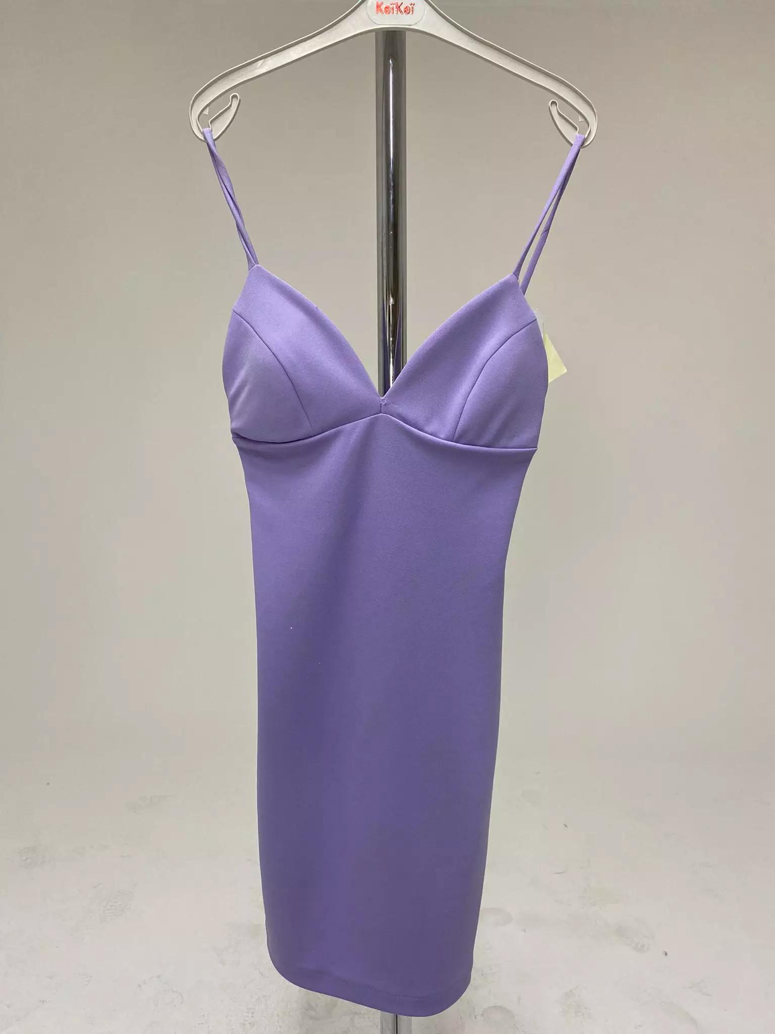 Lilac crepe sleeveless mini dress