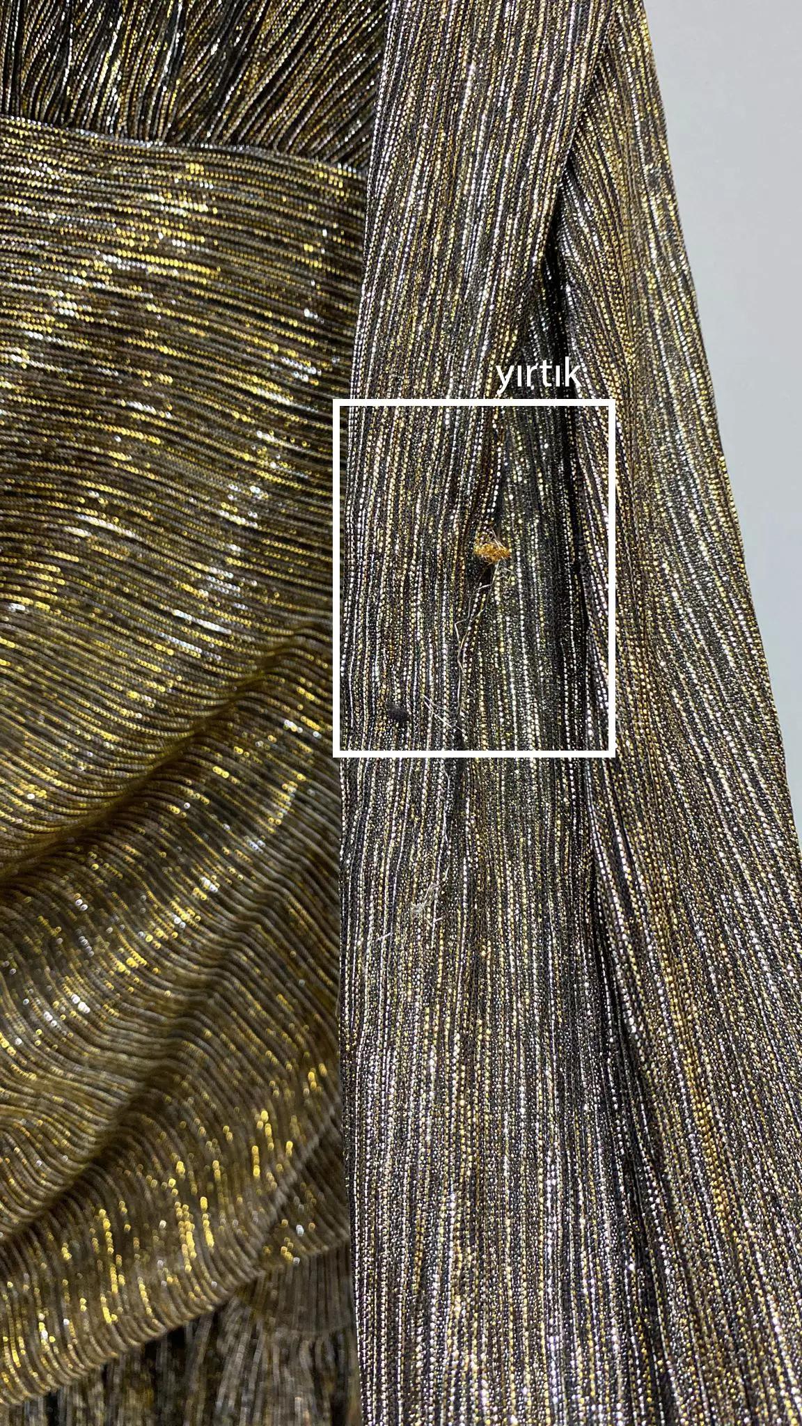 Siyah altın sparky long sleeve mini dress