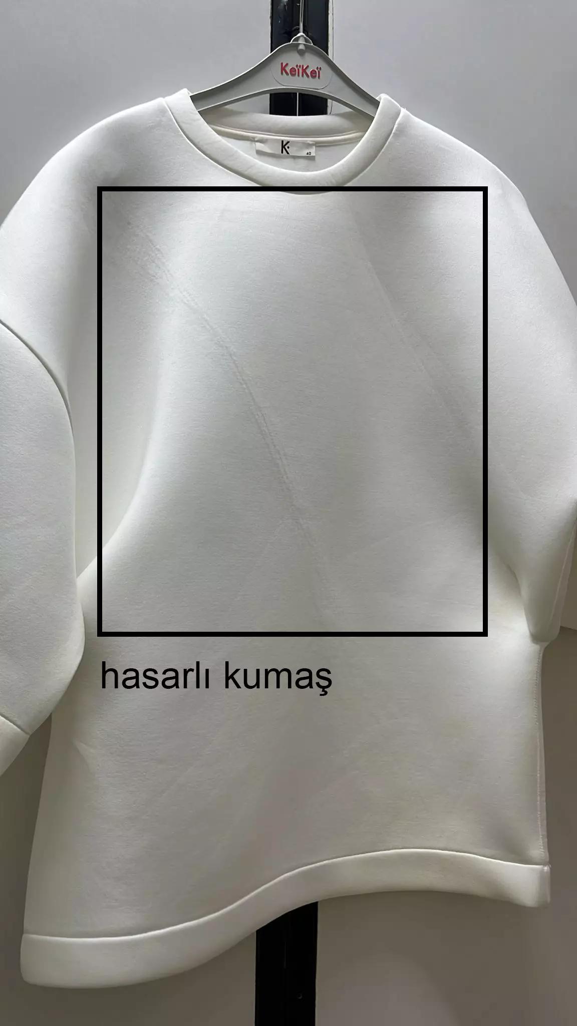 White dalgic short sleeve mini shirt