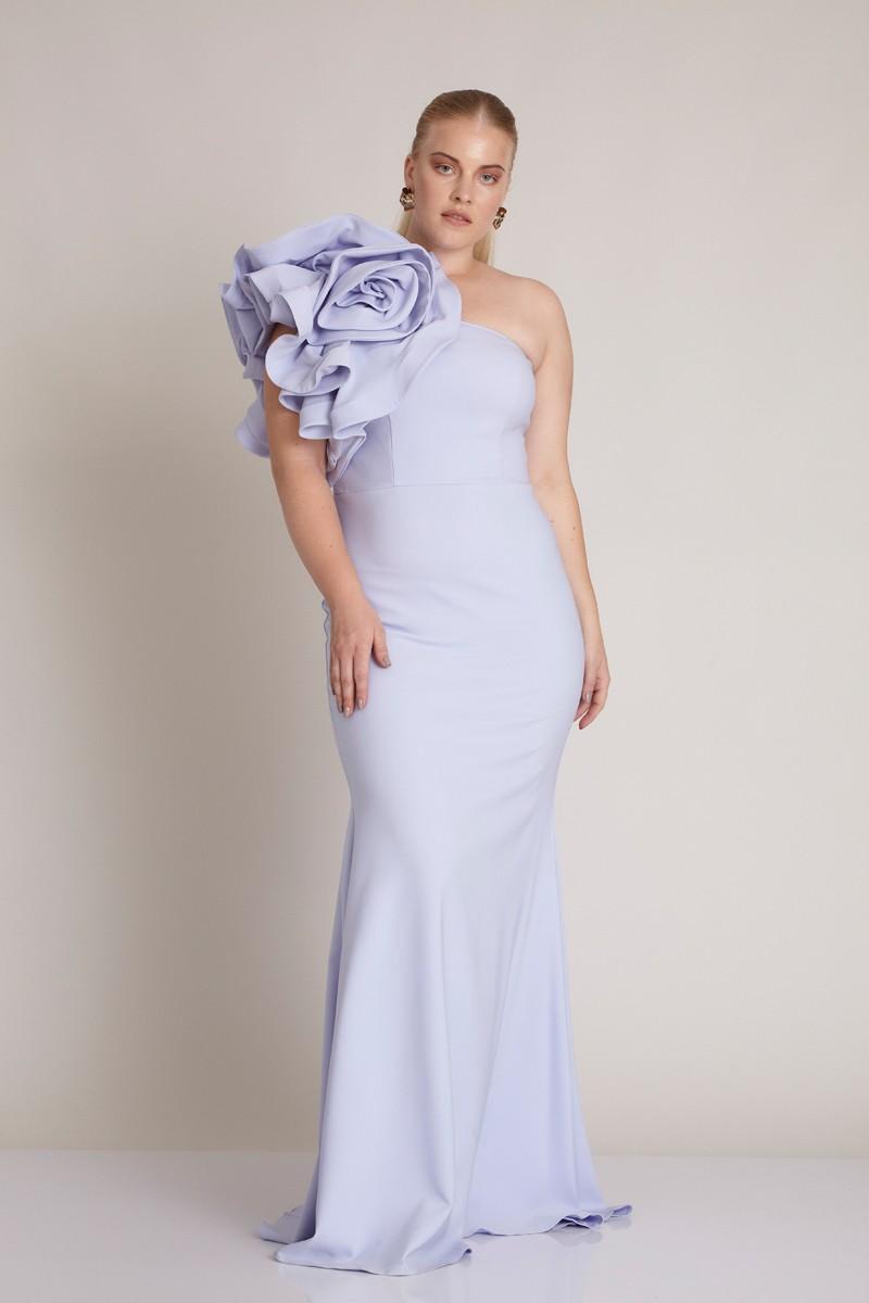 Lilac Plus Size Crepe Maxi Sleeveless Dress