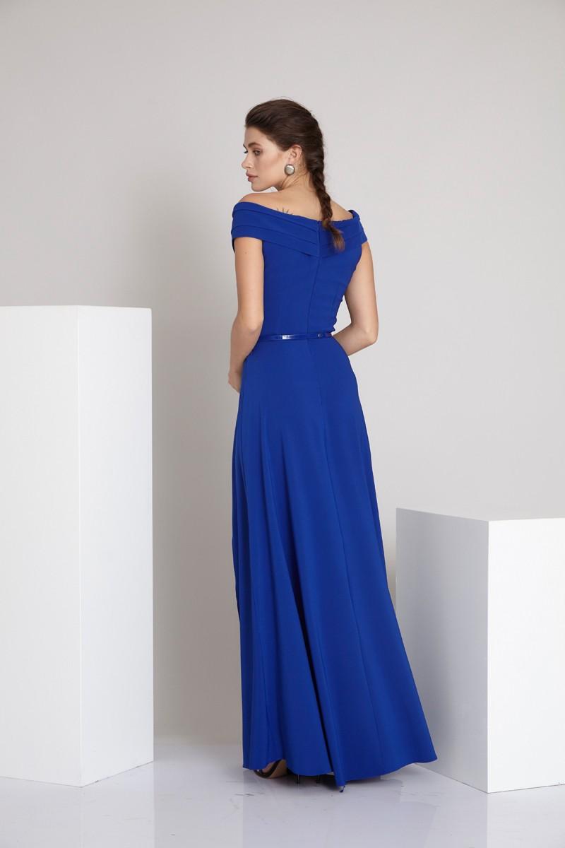 Saxon Blue Crepe Maxi Sleeveless Dress