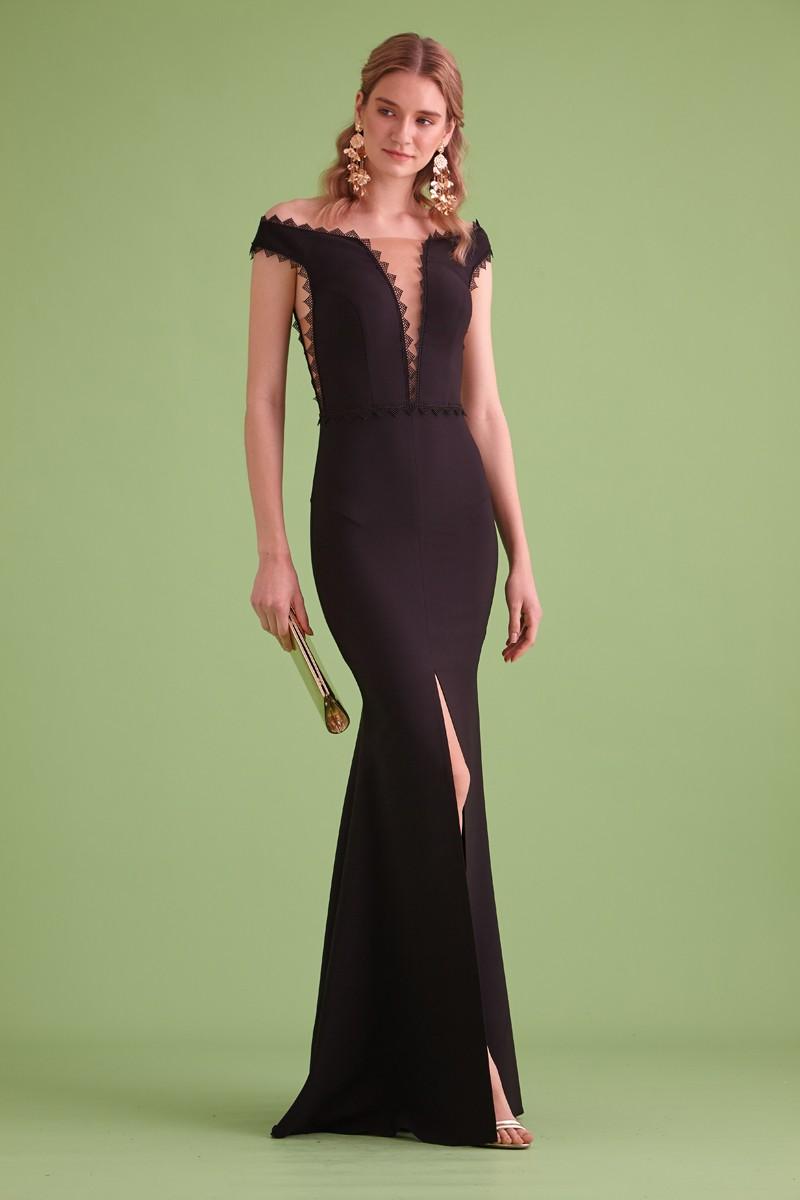Black Crepe Sleeveless Maxi Dress