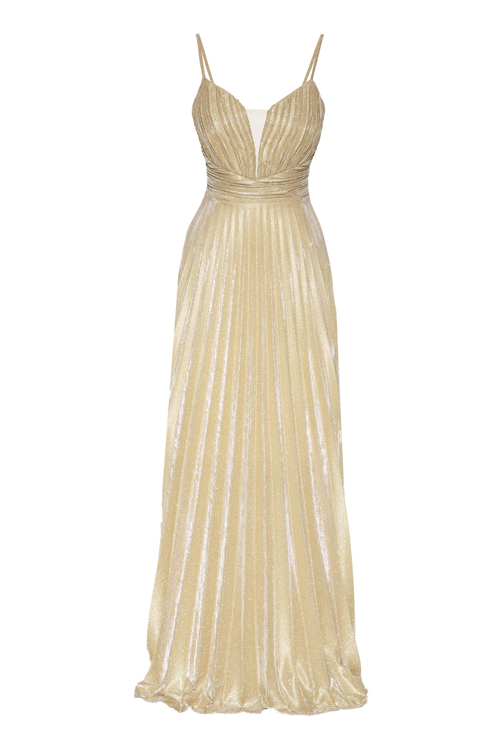 Gold glare sleeveless maxi dress