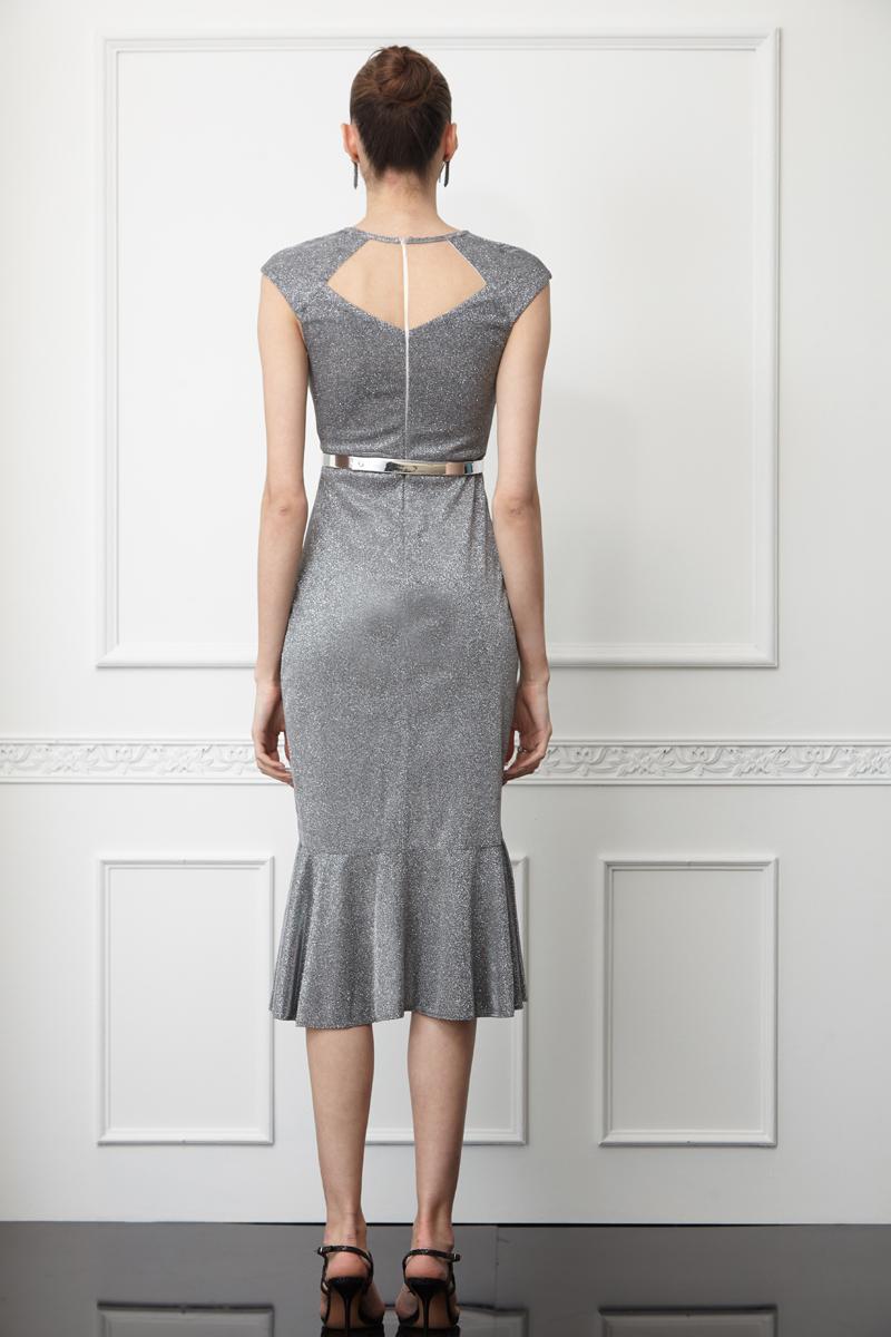 Silver Sleeveless Mini Dress