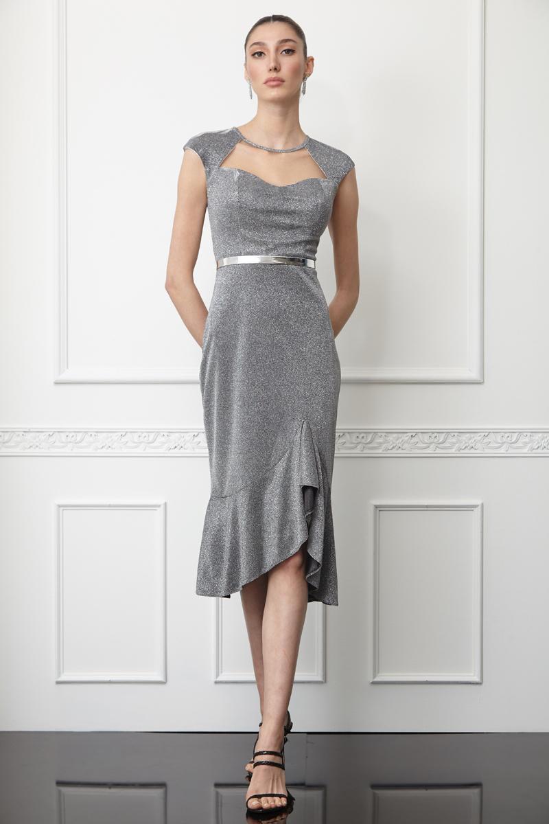 Silver Sleeveless Mini Dress