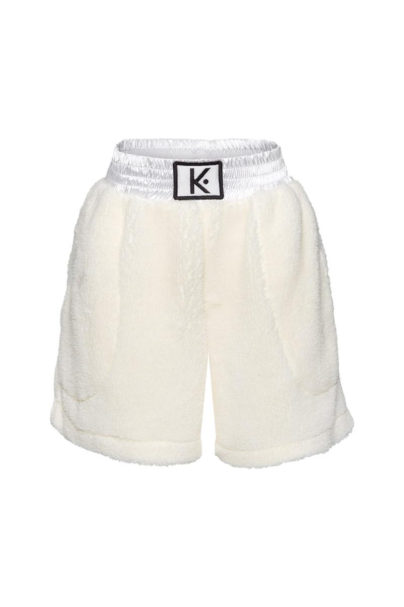 White Teddy Bear Mini Shorts