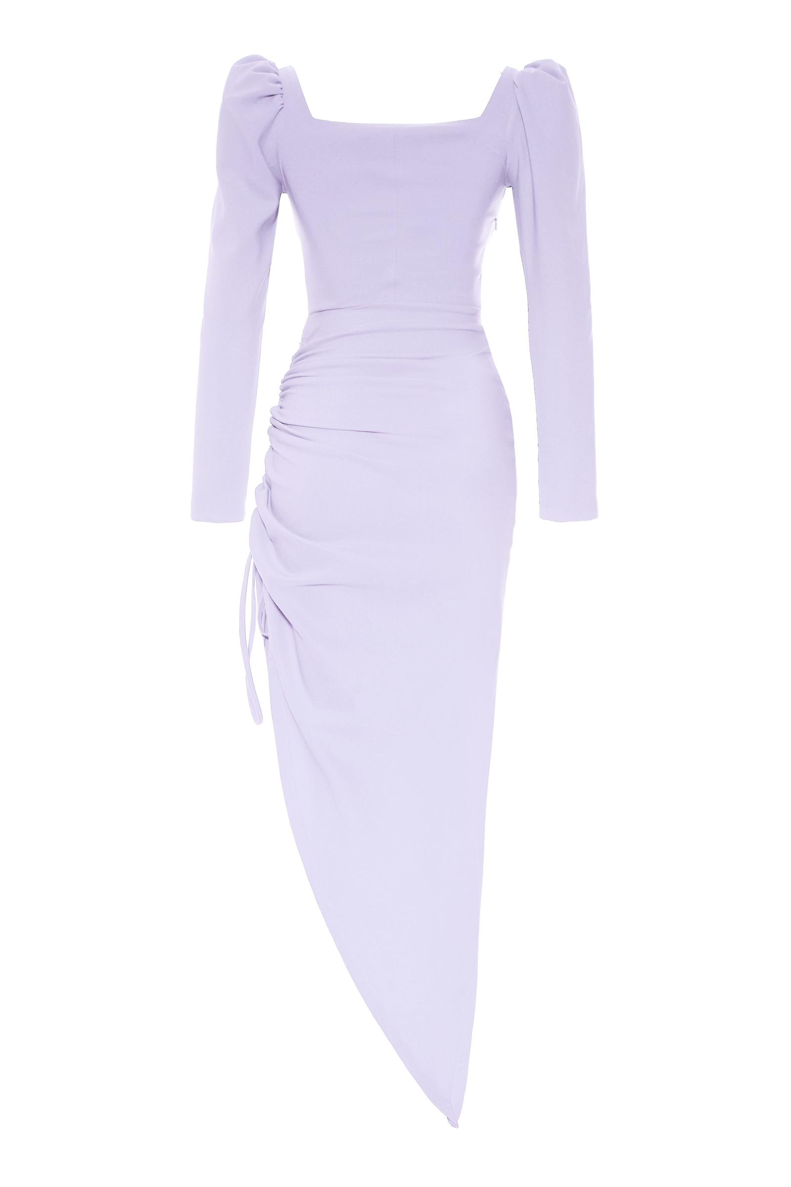 Lilac Crepe Long Sleeve Maxi Dress