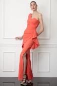 orange-krep-tek-kol-uzun-elbise-964048-007-45407