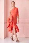 orange-krep-tek-kol-orta-boy-elbise-964605-007-46329